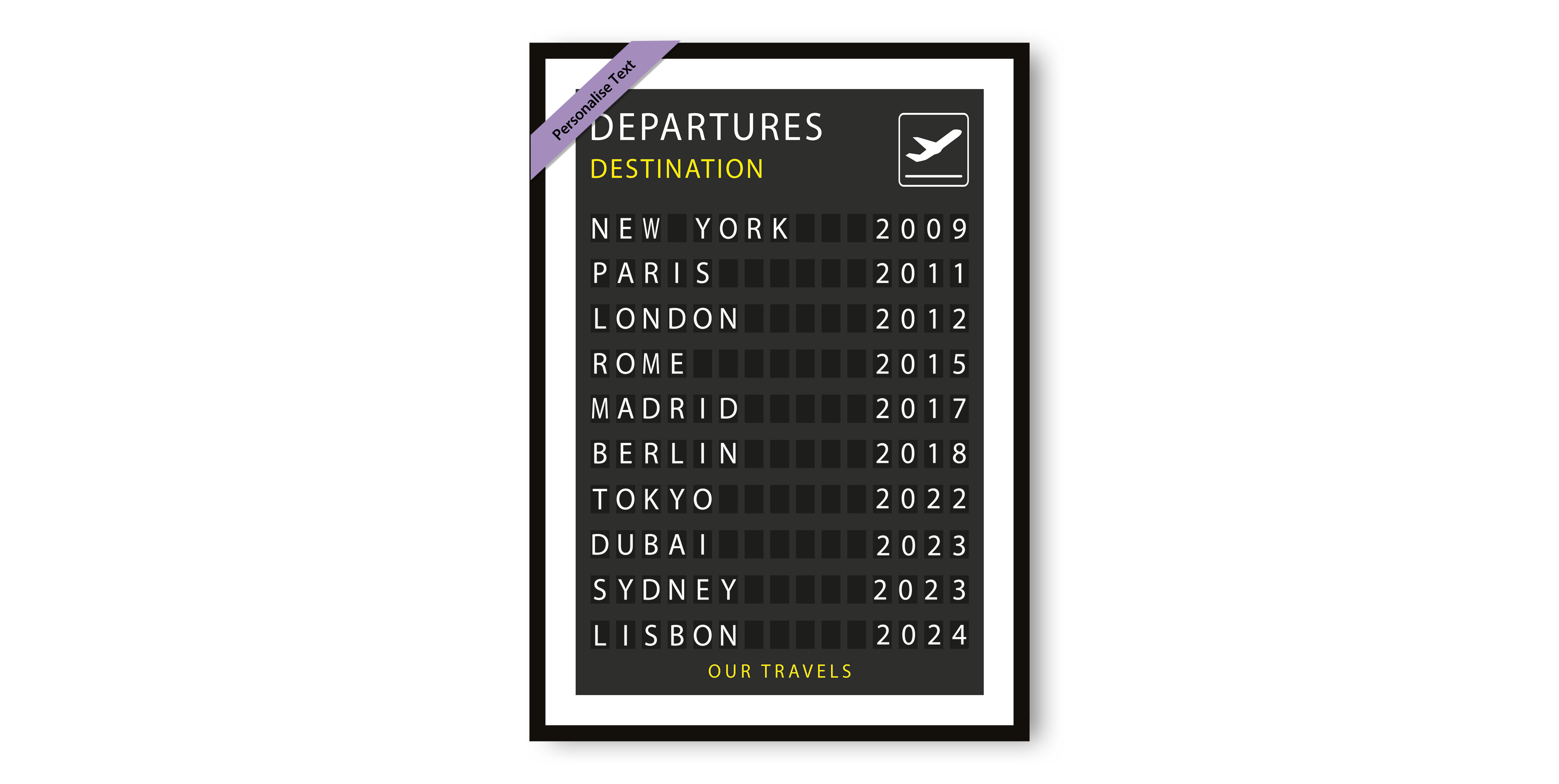 Custom Departure Board Print