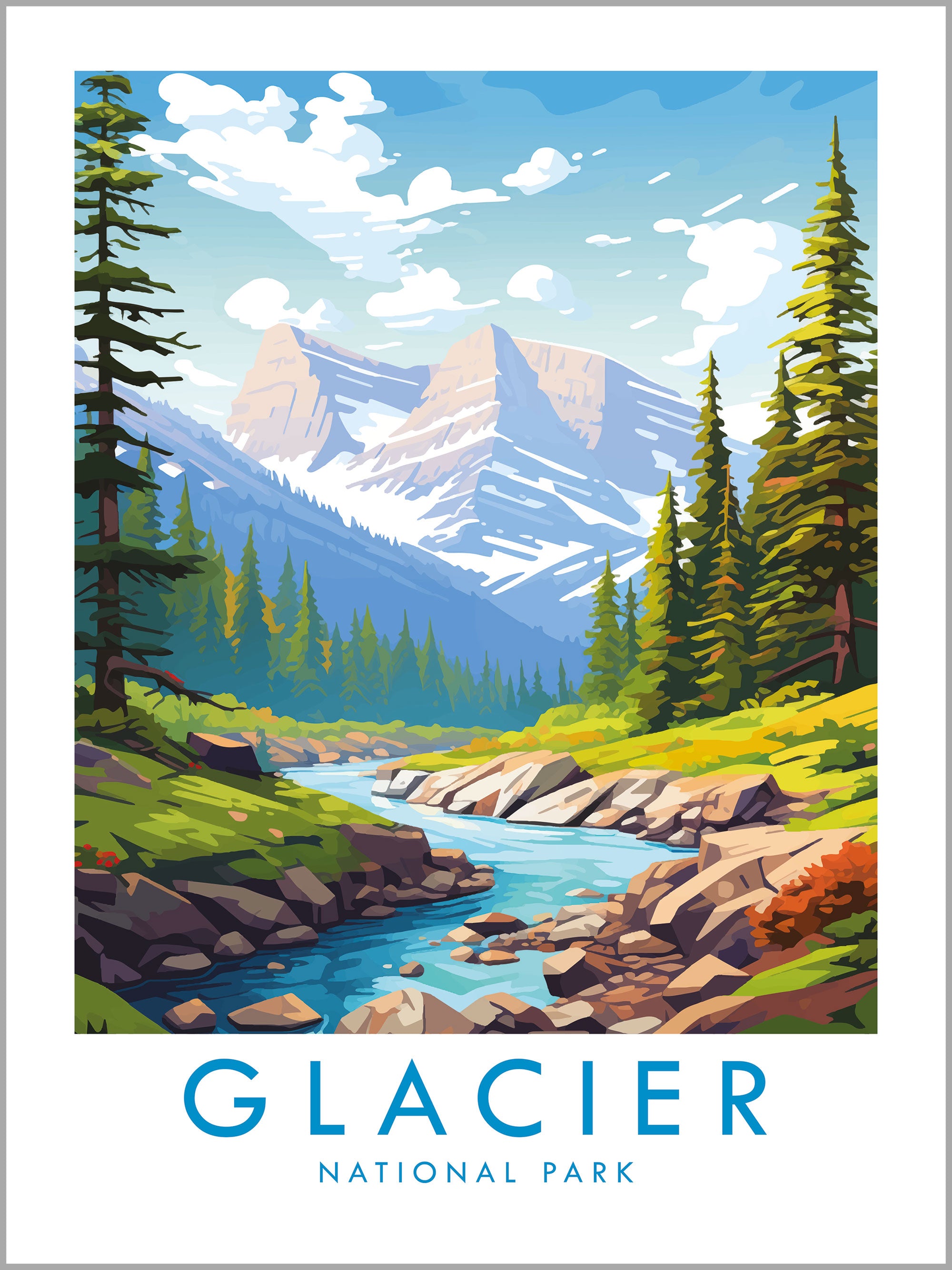 Glacier National Park Travel Print