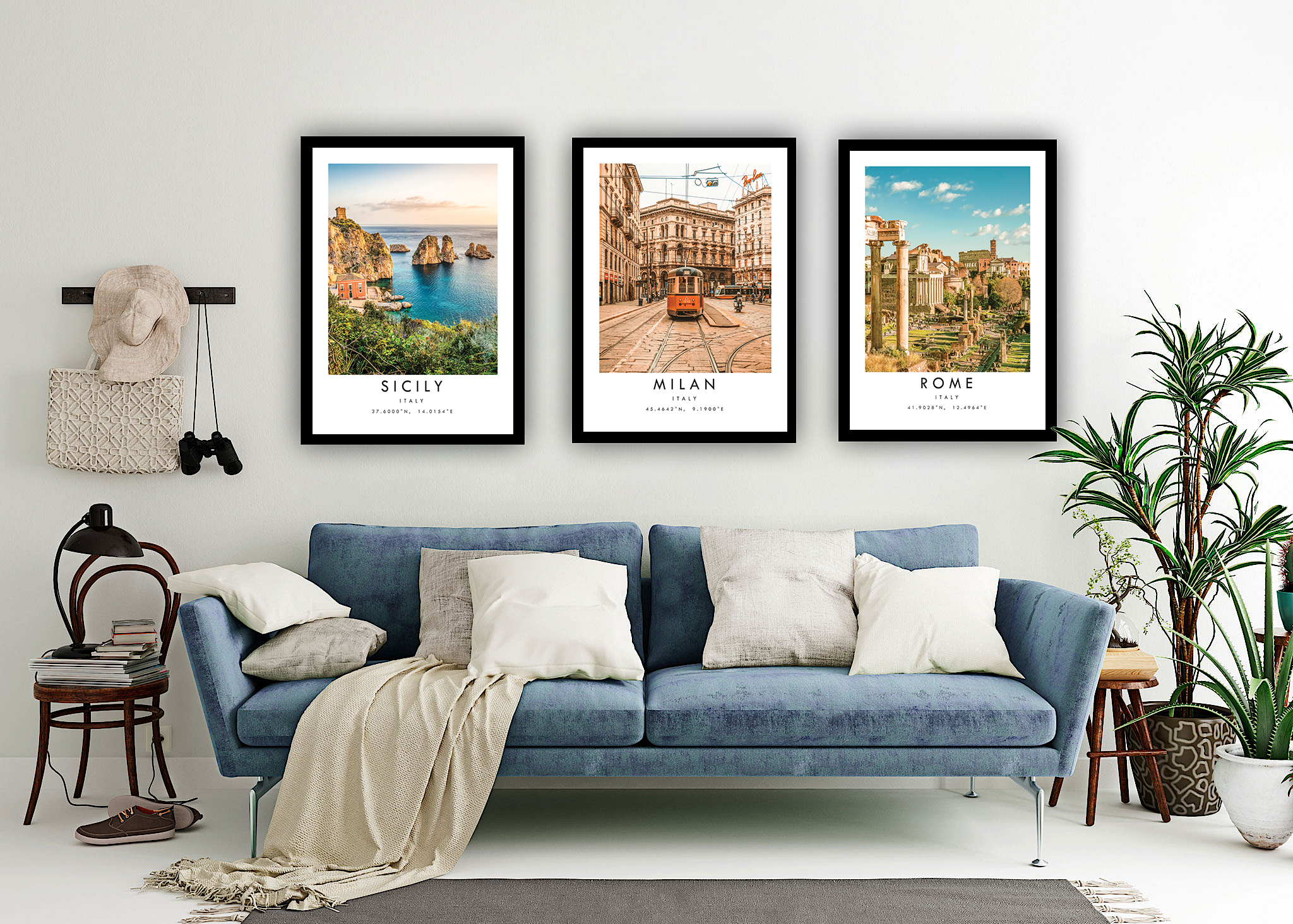 Italy Travel Prints Set of 3