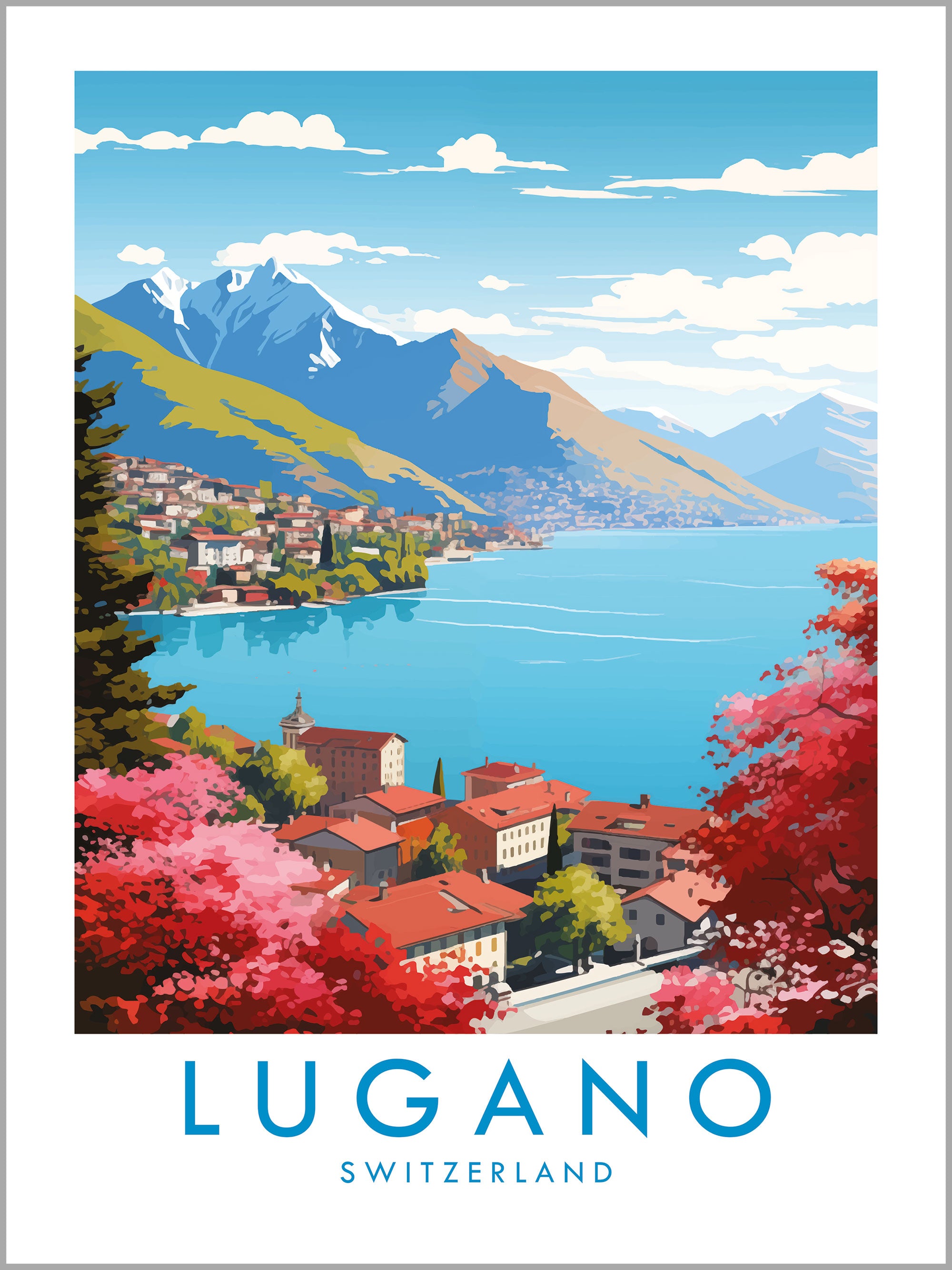 Lugano Travel Print