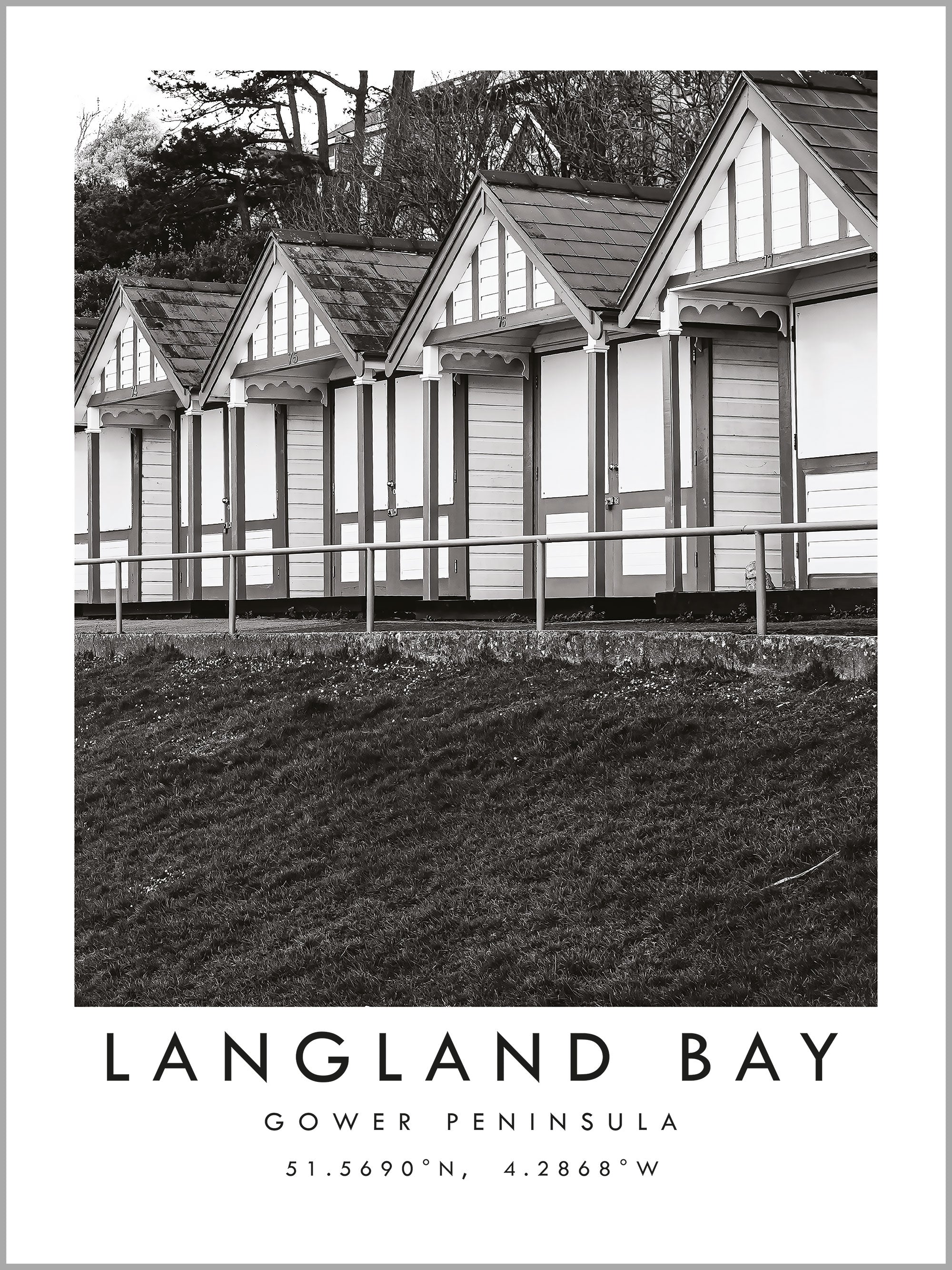 Langland Bay Gower Travel Print