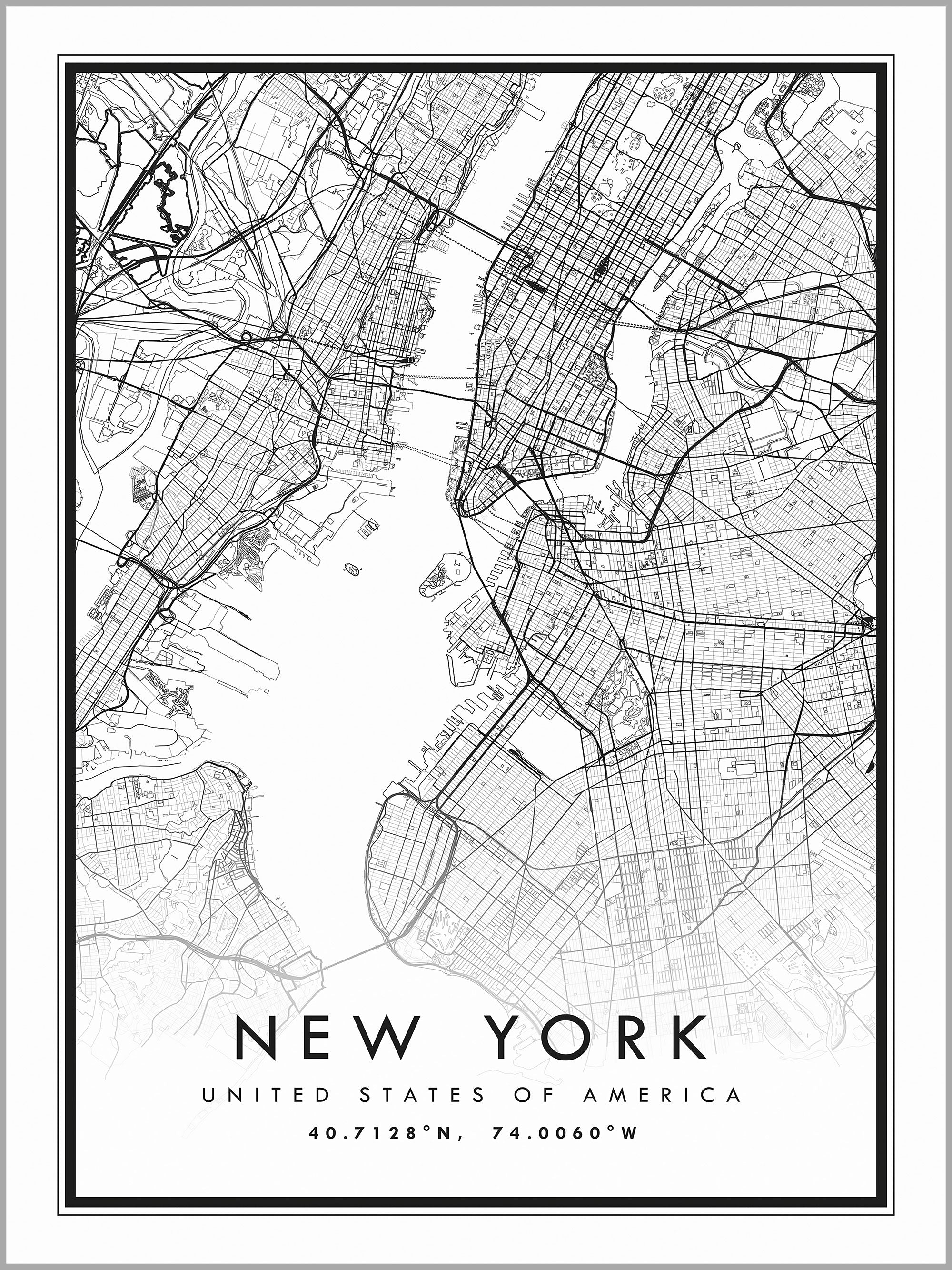 New York Map Print
