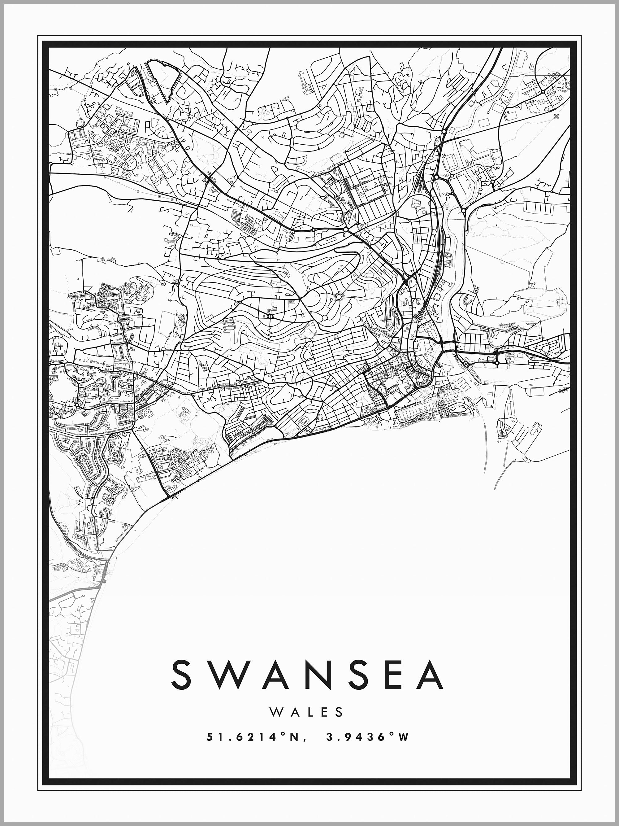 Swansea Map Print