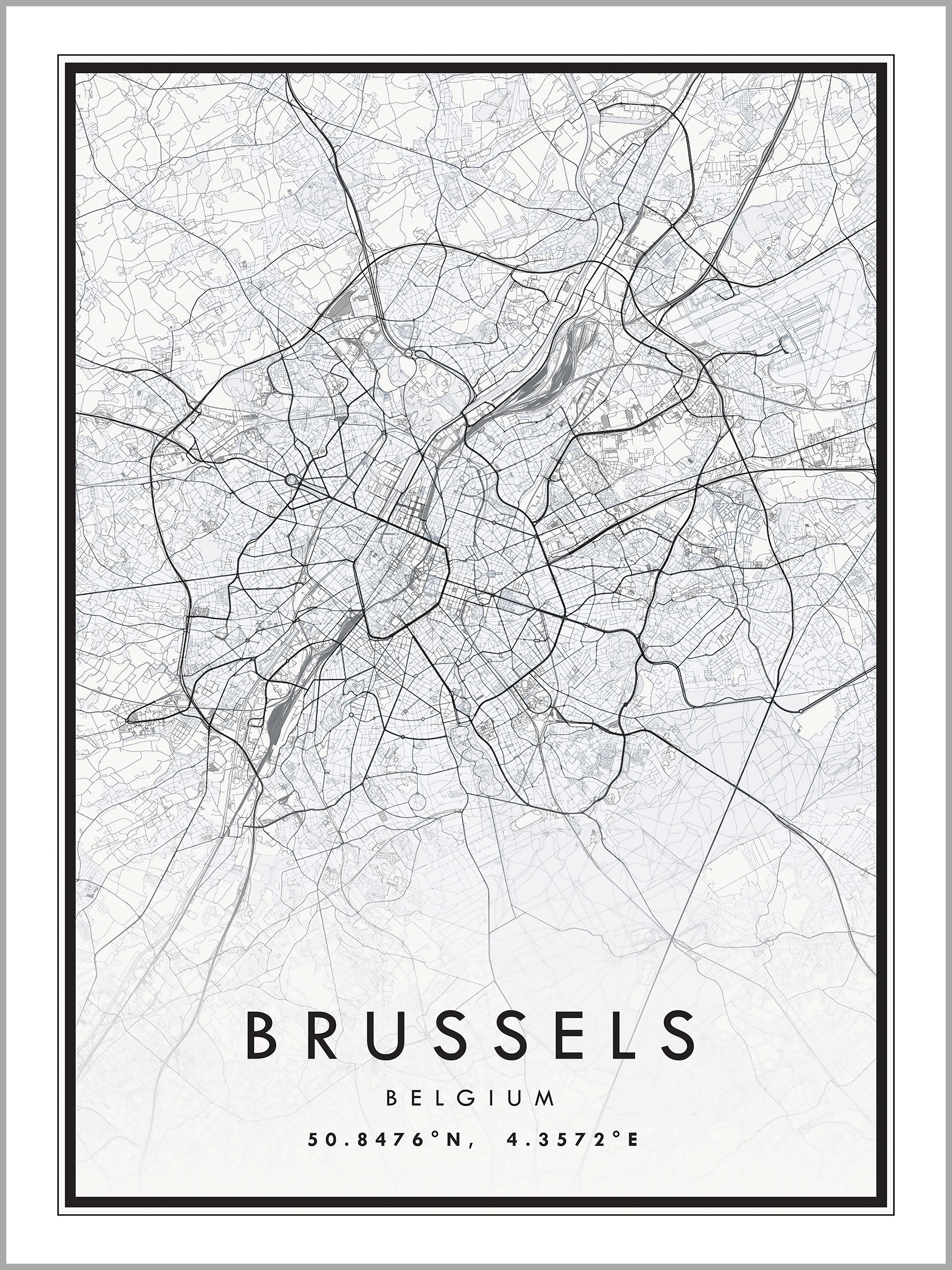 Brussels Map Print
