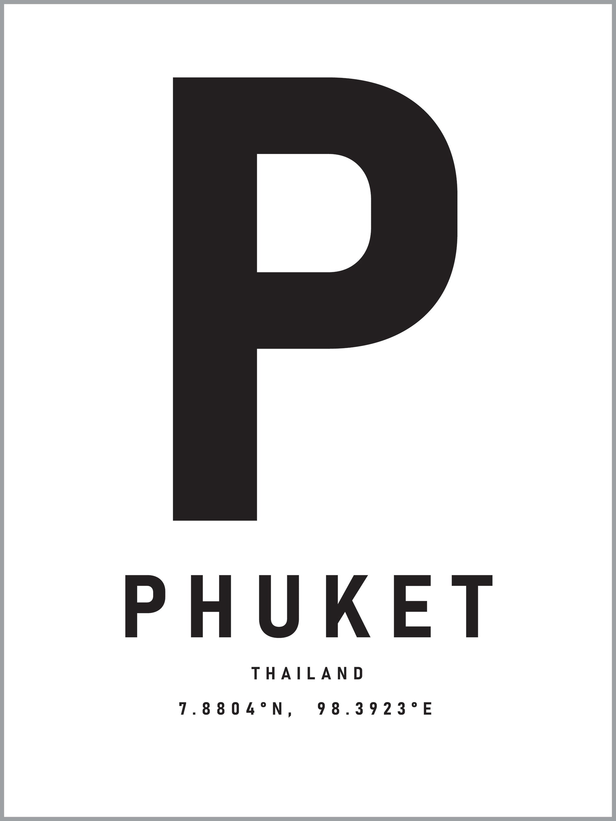 Phuket Typography Travel Print