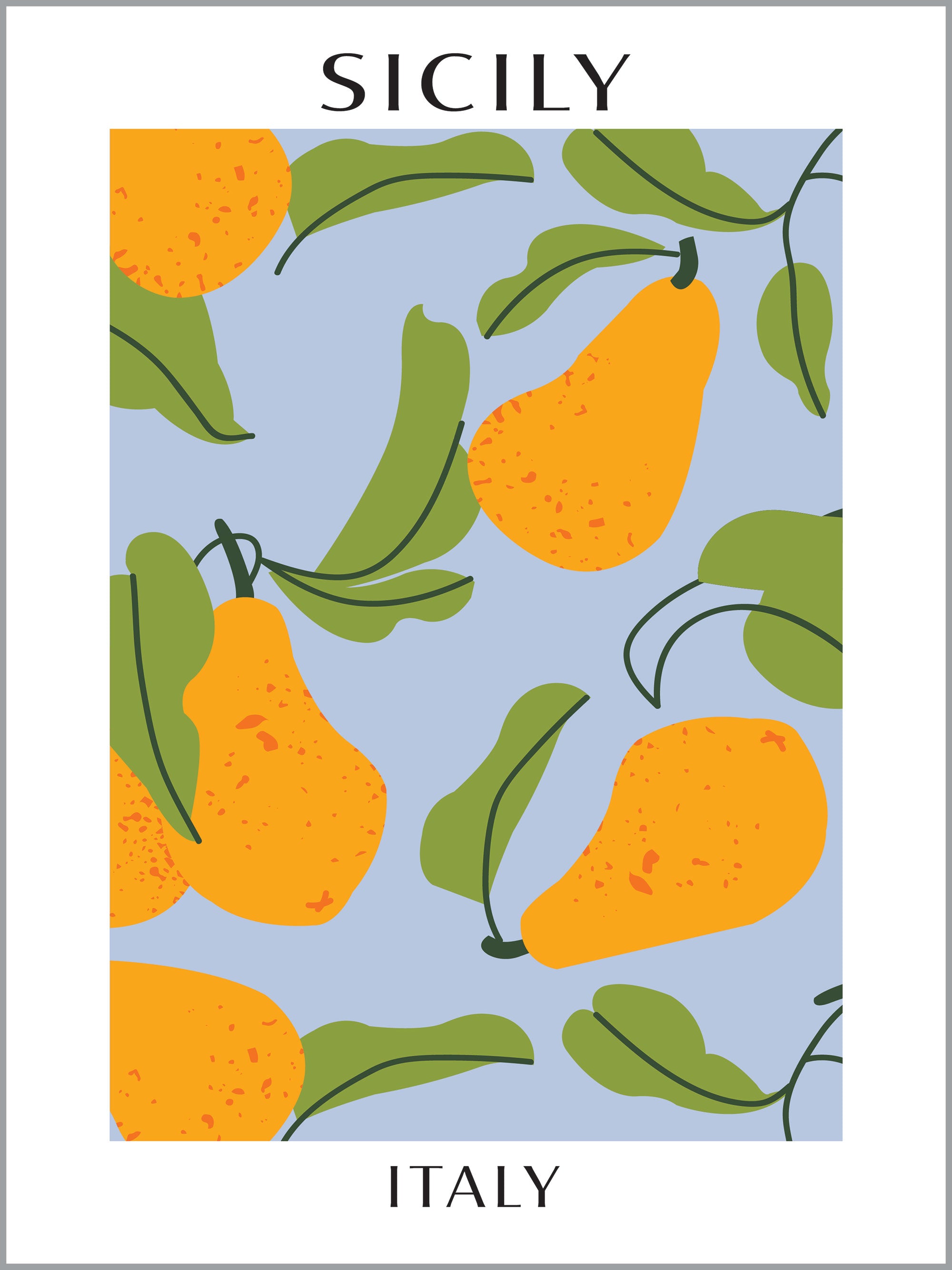 Sicily Fruit Market Travel Poster,