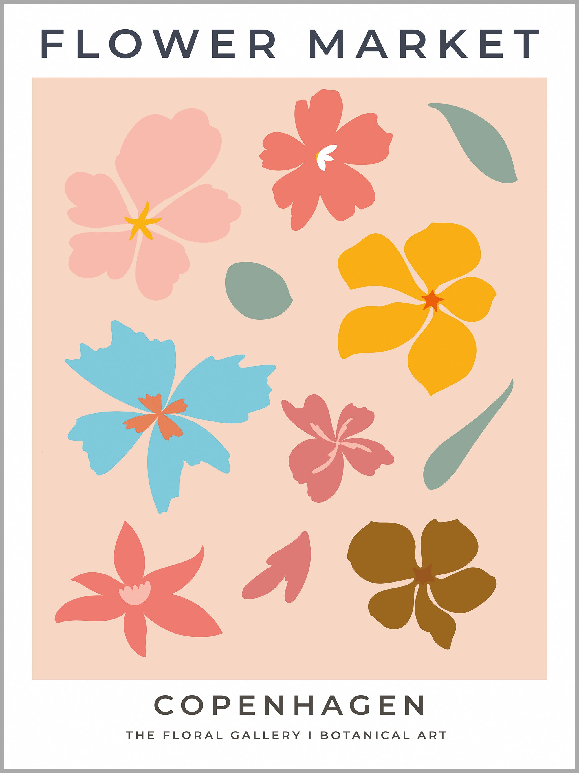 Copenhagen Flower Market Travel Poster
