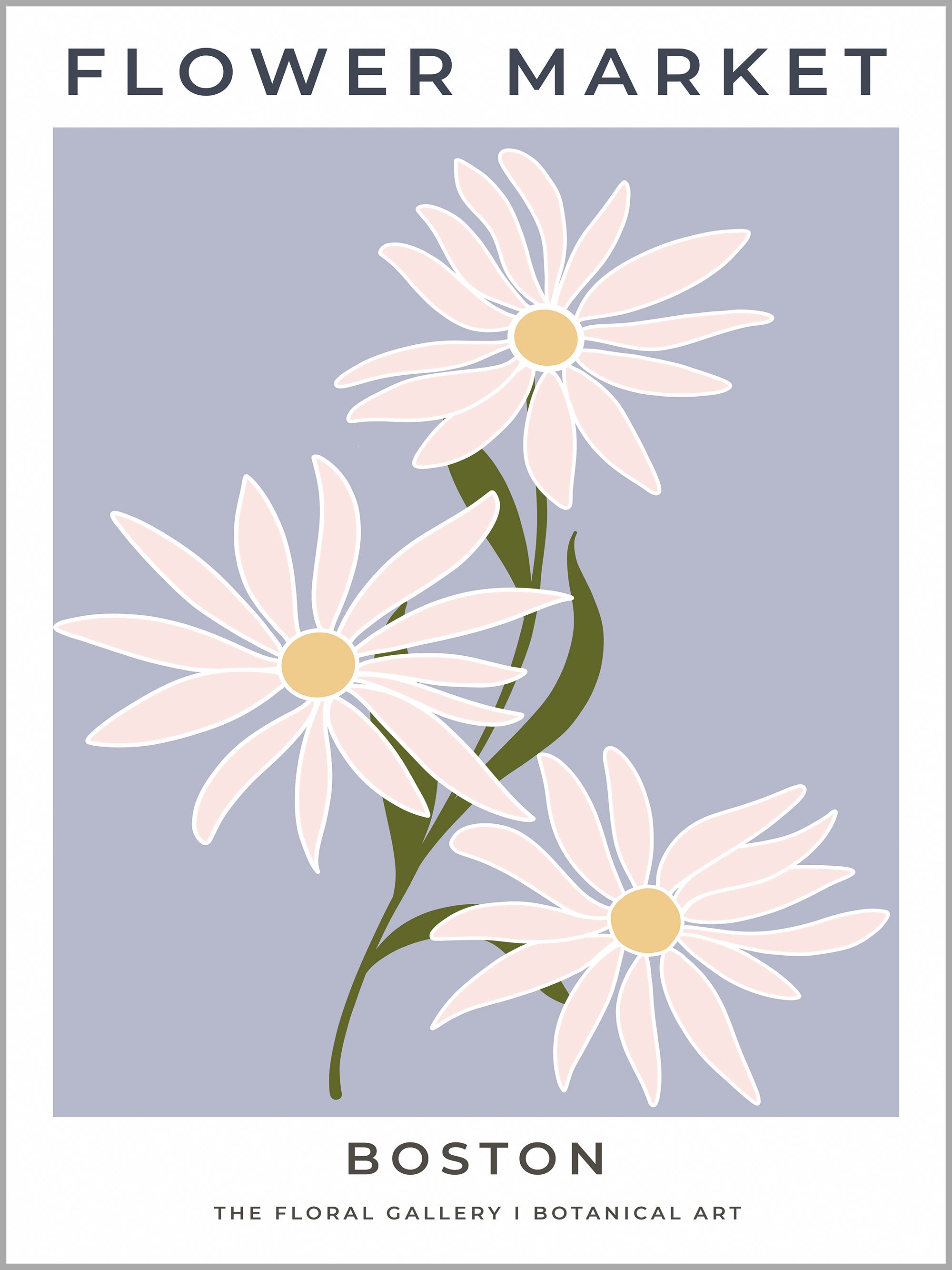 Boston Flower Market Travel Poster