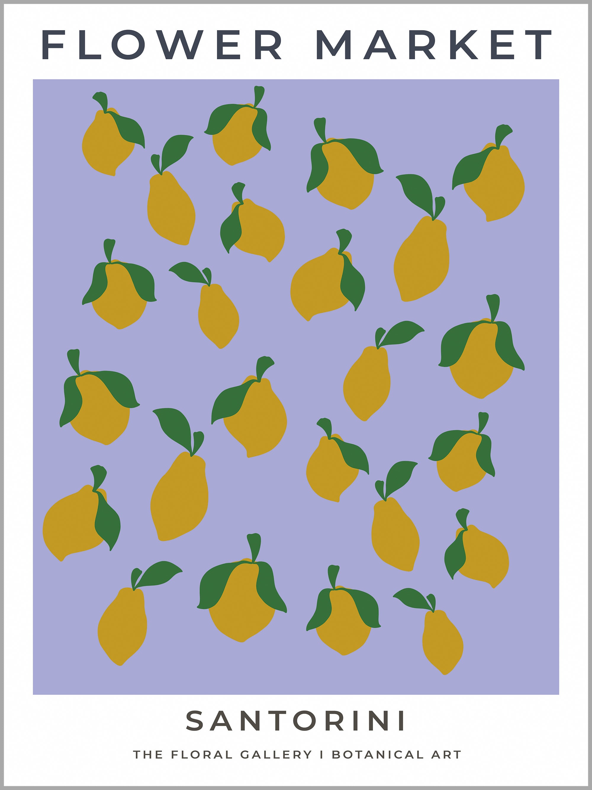 Santorini Flower Market Travel Poster
