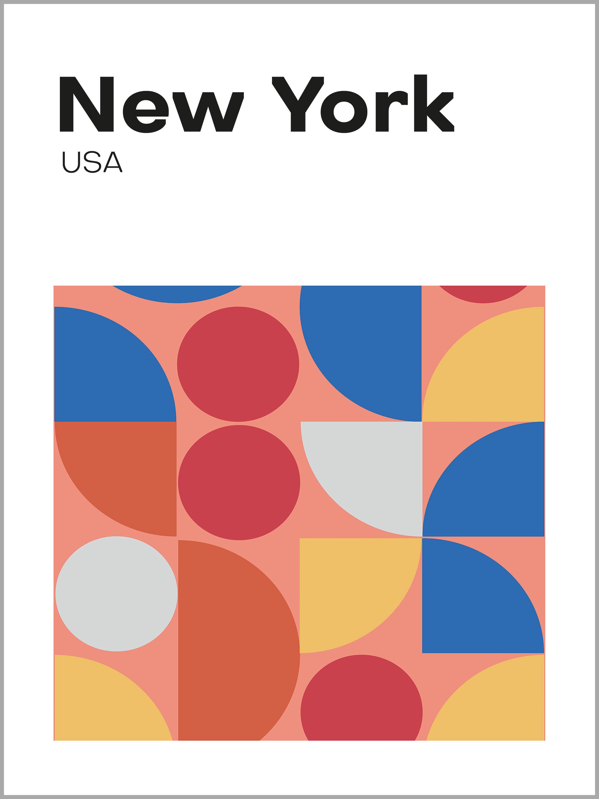 New York Geometric Travel poster