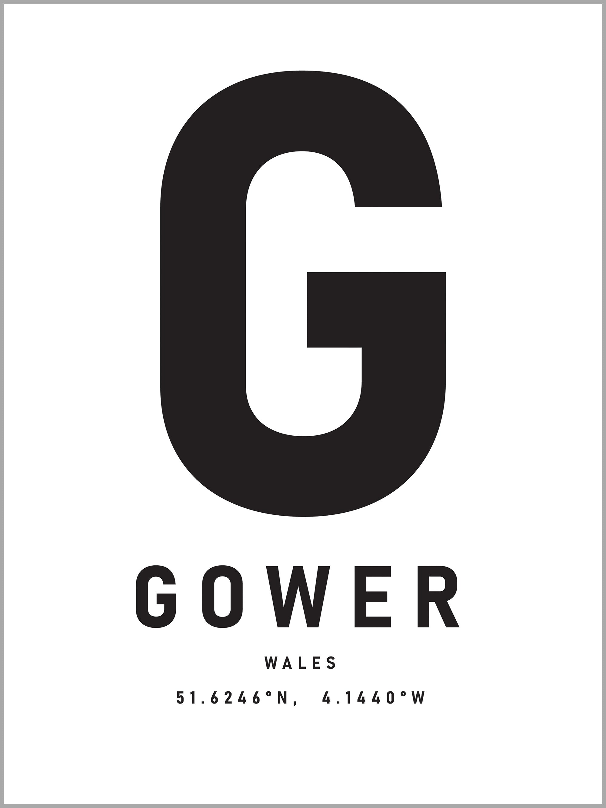 Gower Typography Travel Print