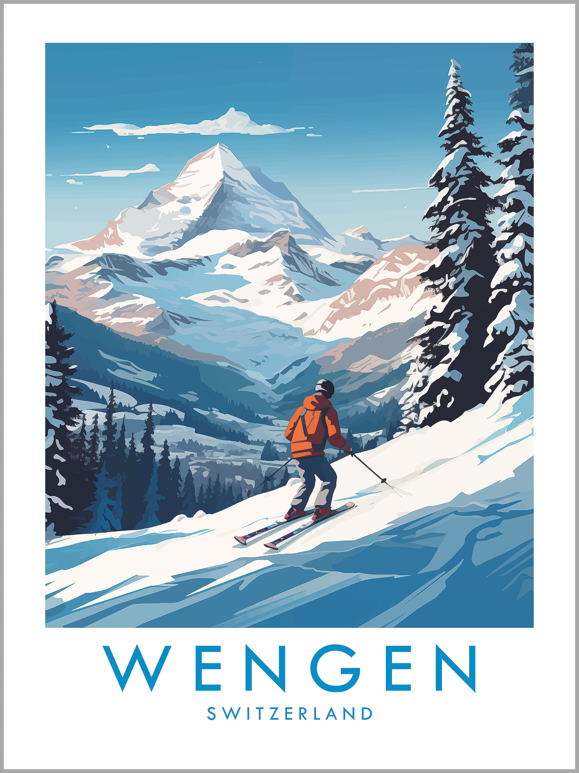 Wengen Travel Print