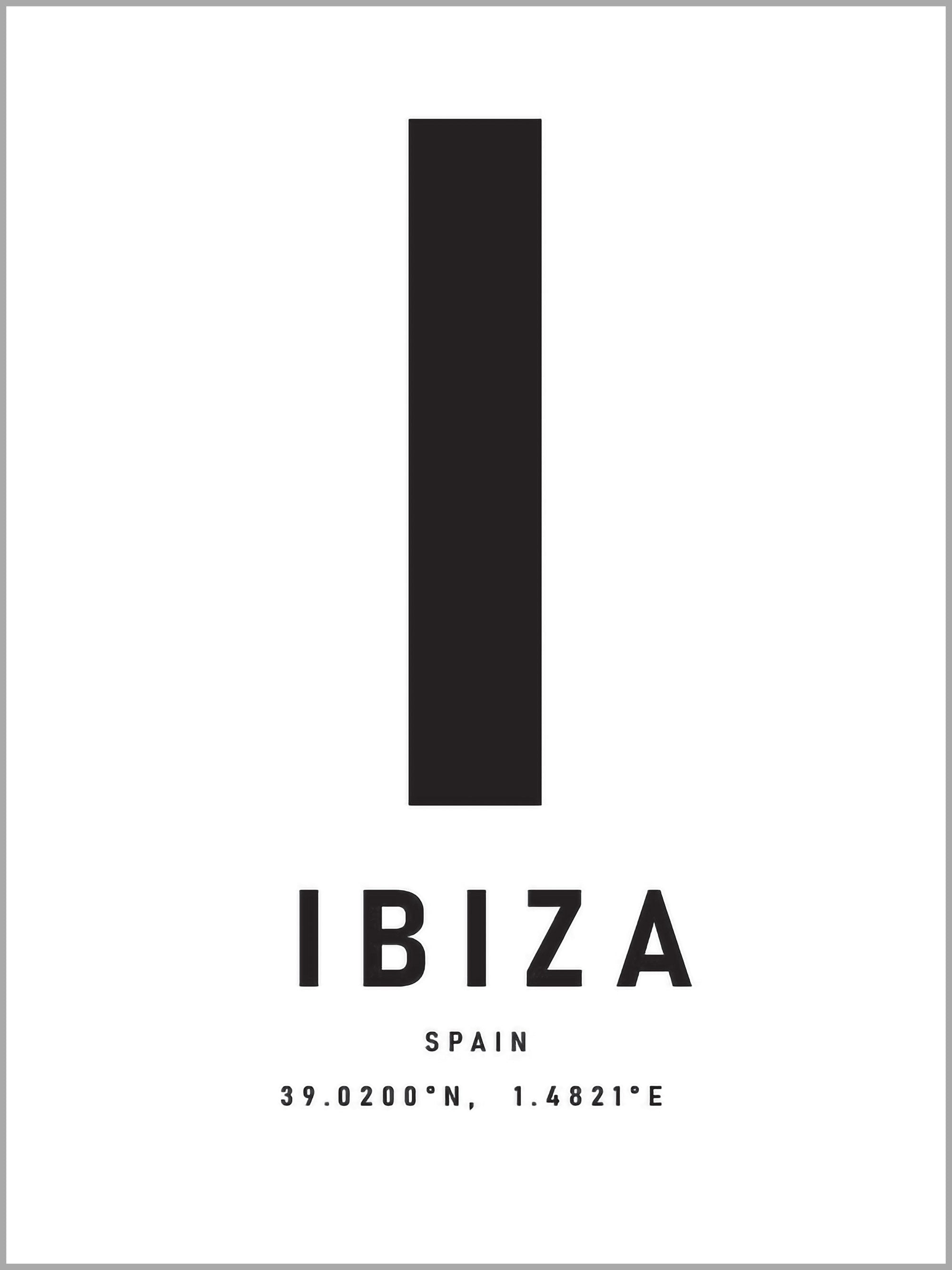 Ibiza Typography Travel Print
