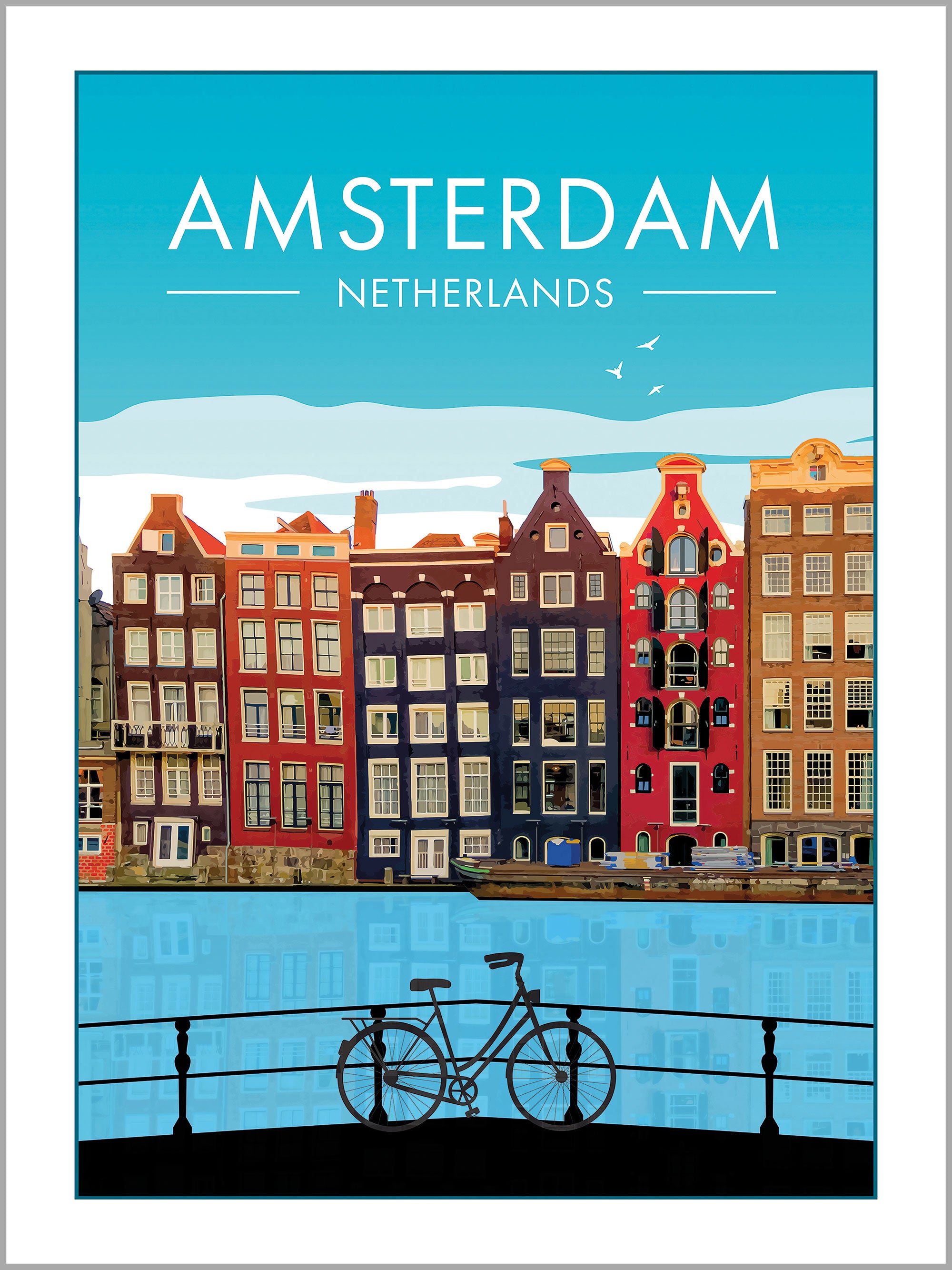 Amsterdam Travel Poster