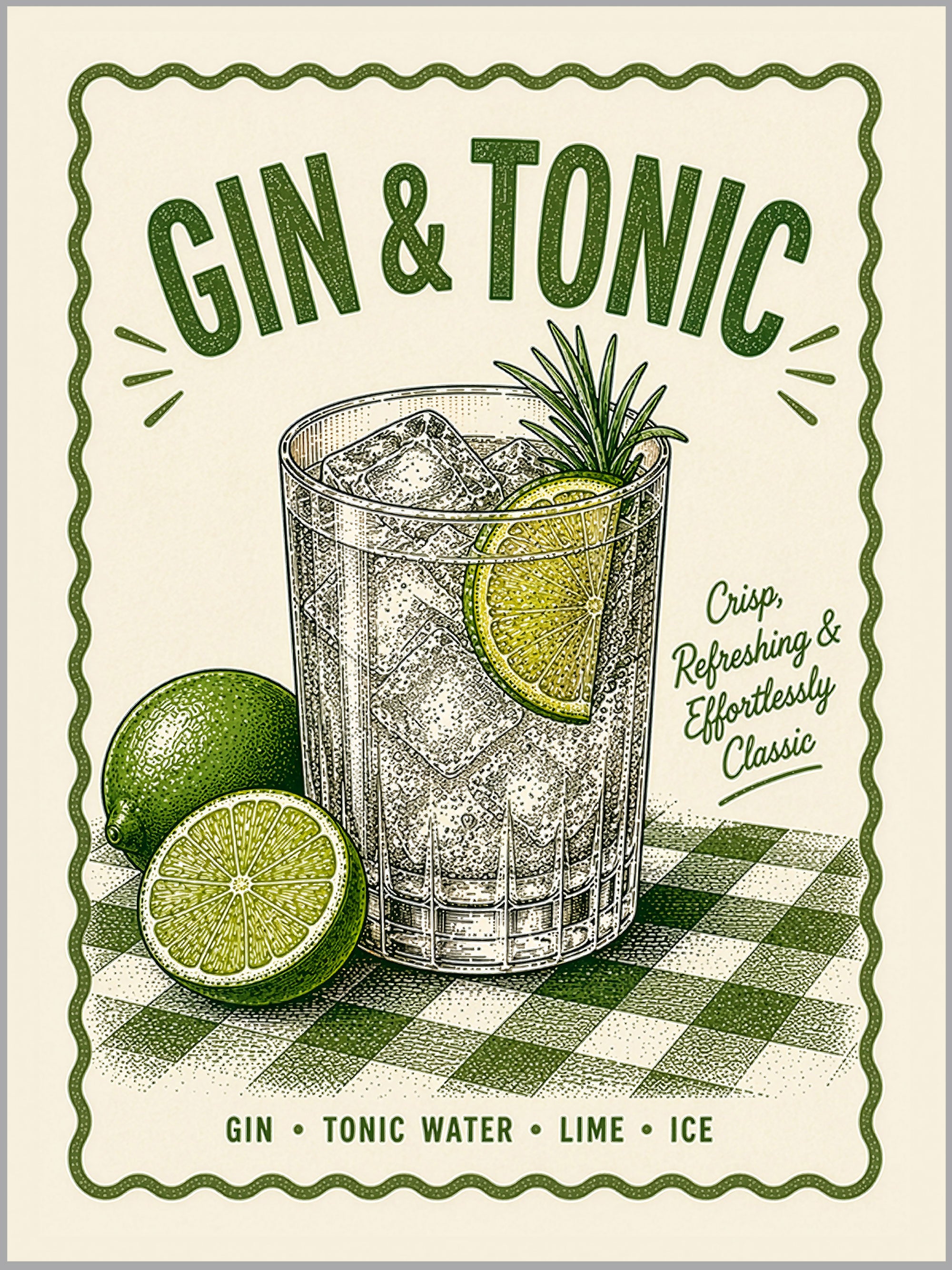 Gin & Tonic Cocktail Print