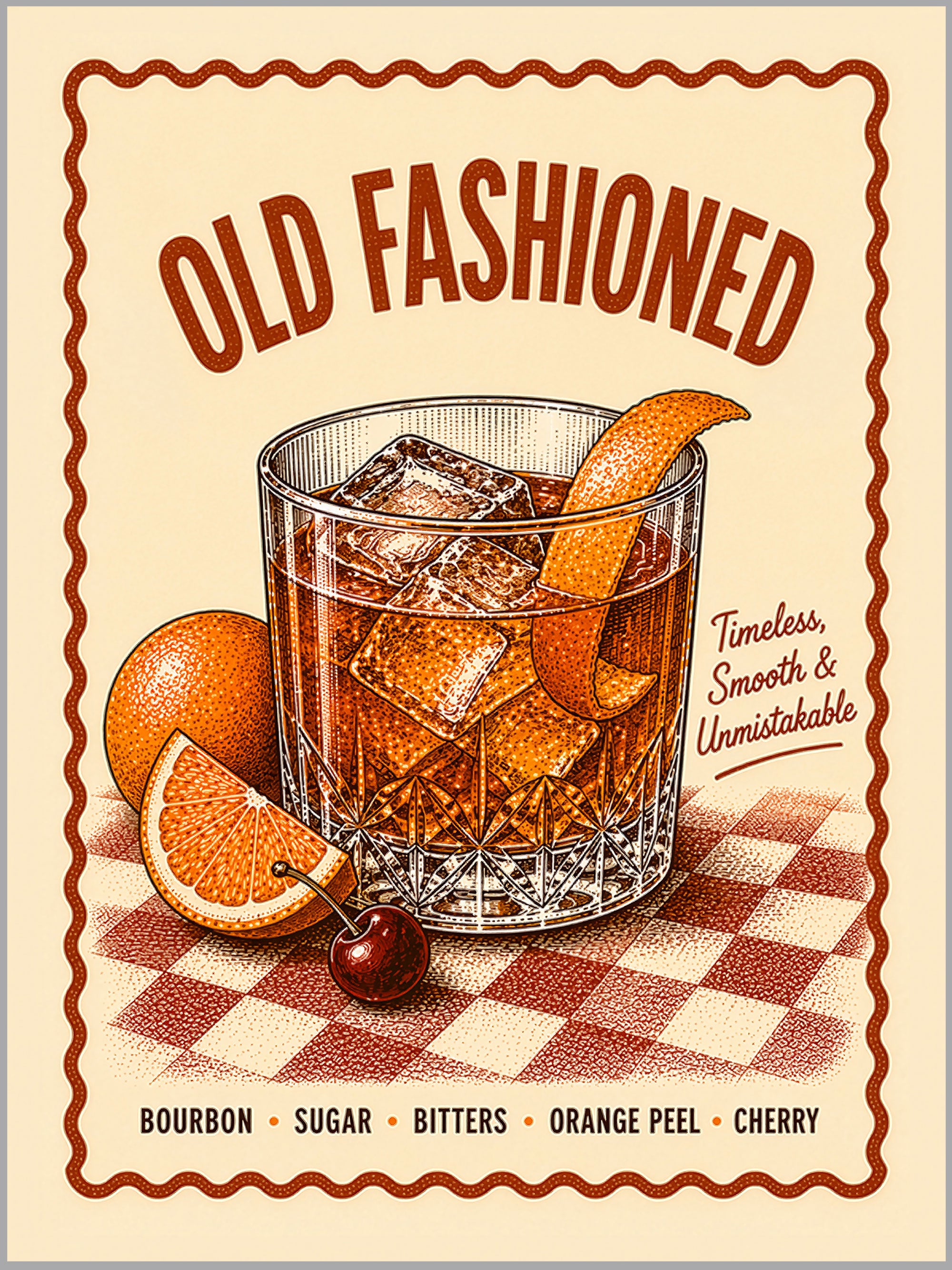 Old Fashioned Cocktail Print