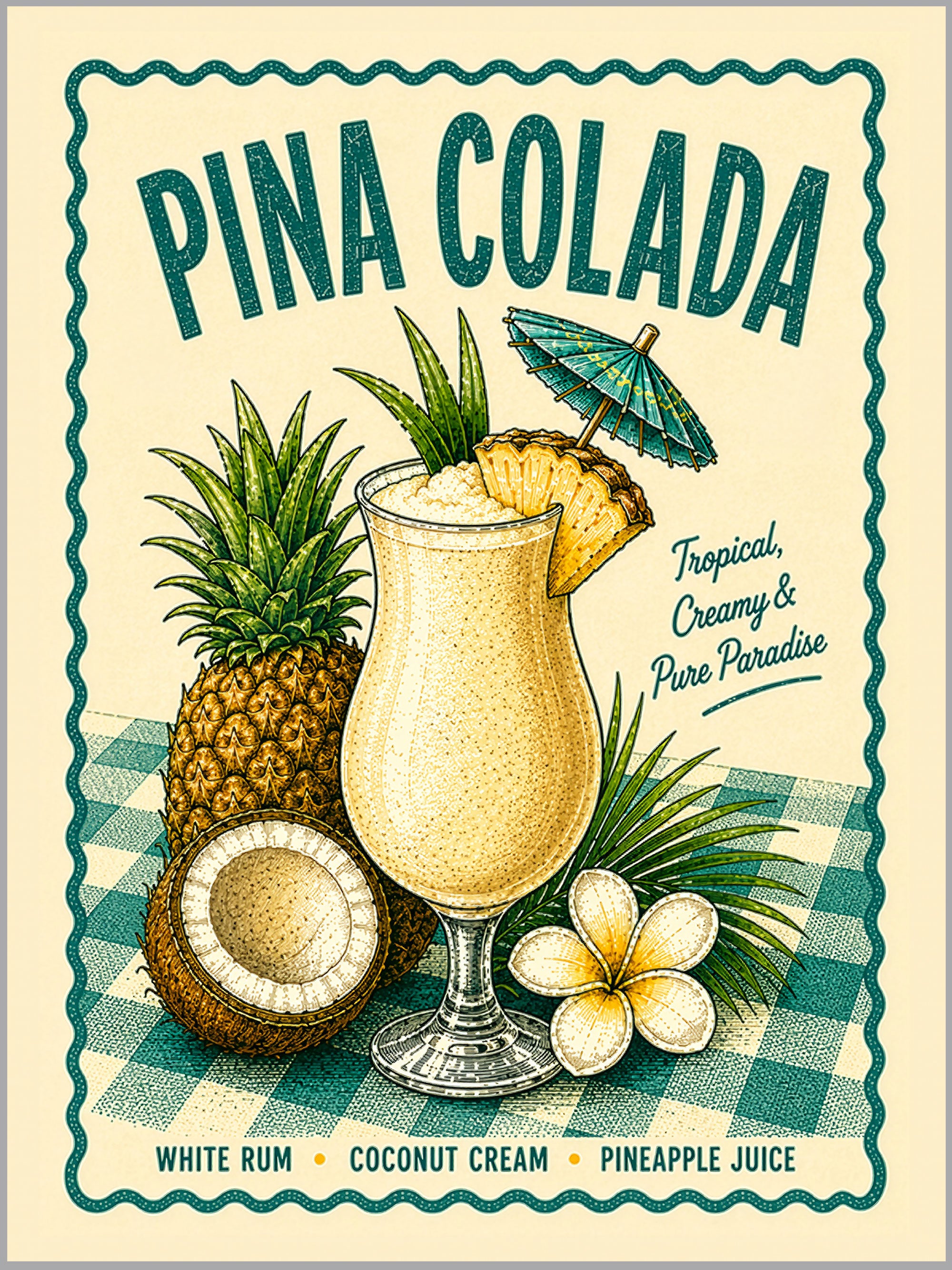 Piña Colada Cocktail Print