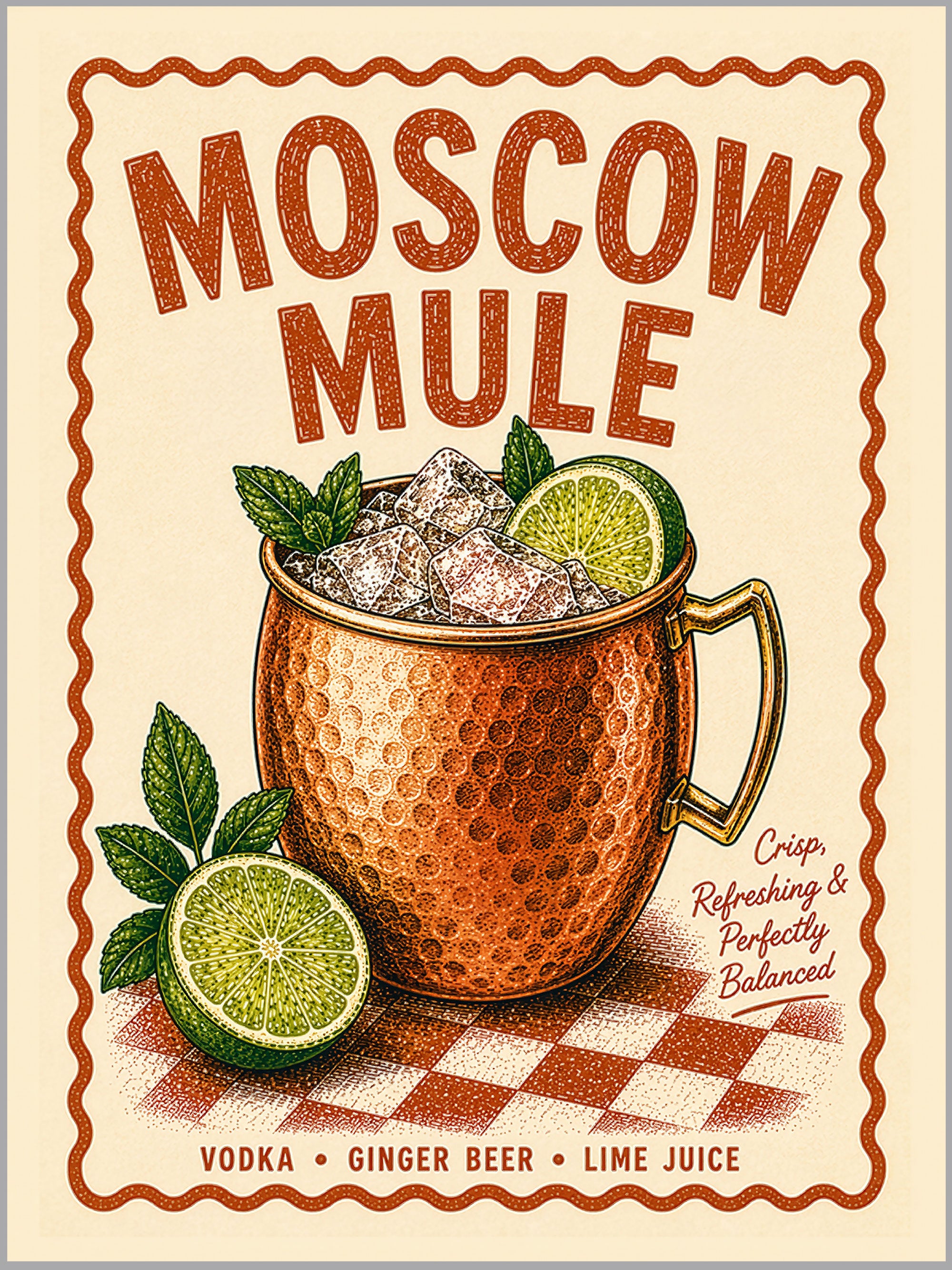 Moscow Mule Cocktail Print