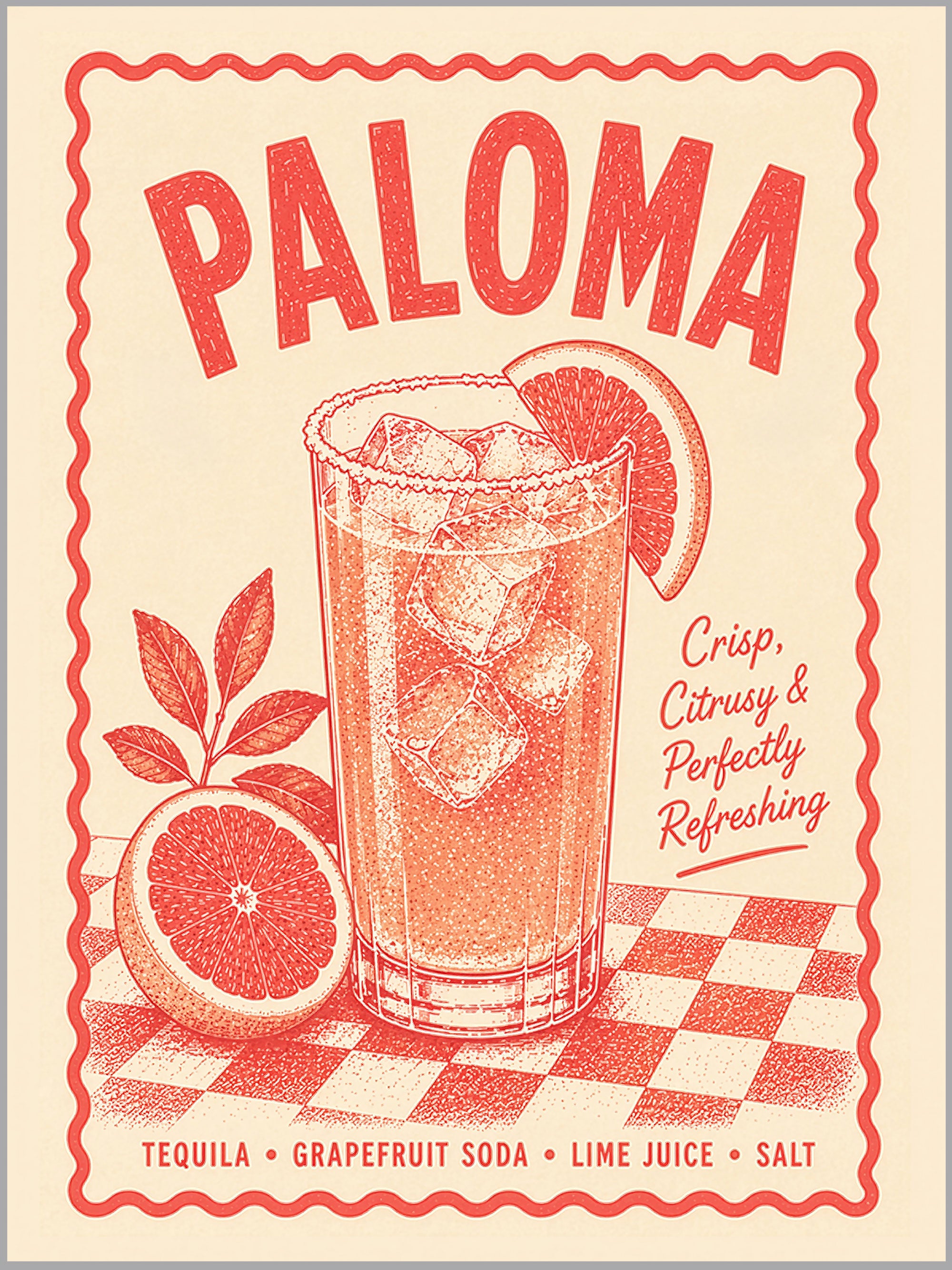 Paloma Cocktail Print