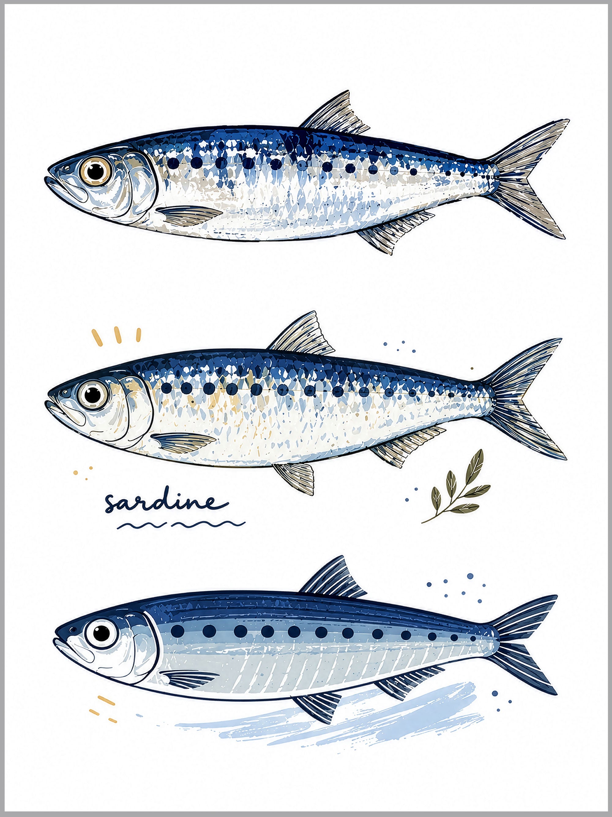 Vintage Sardine Print