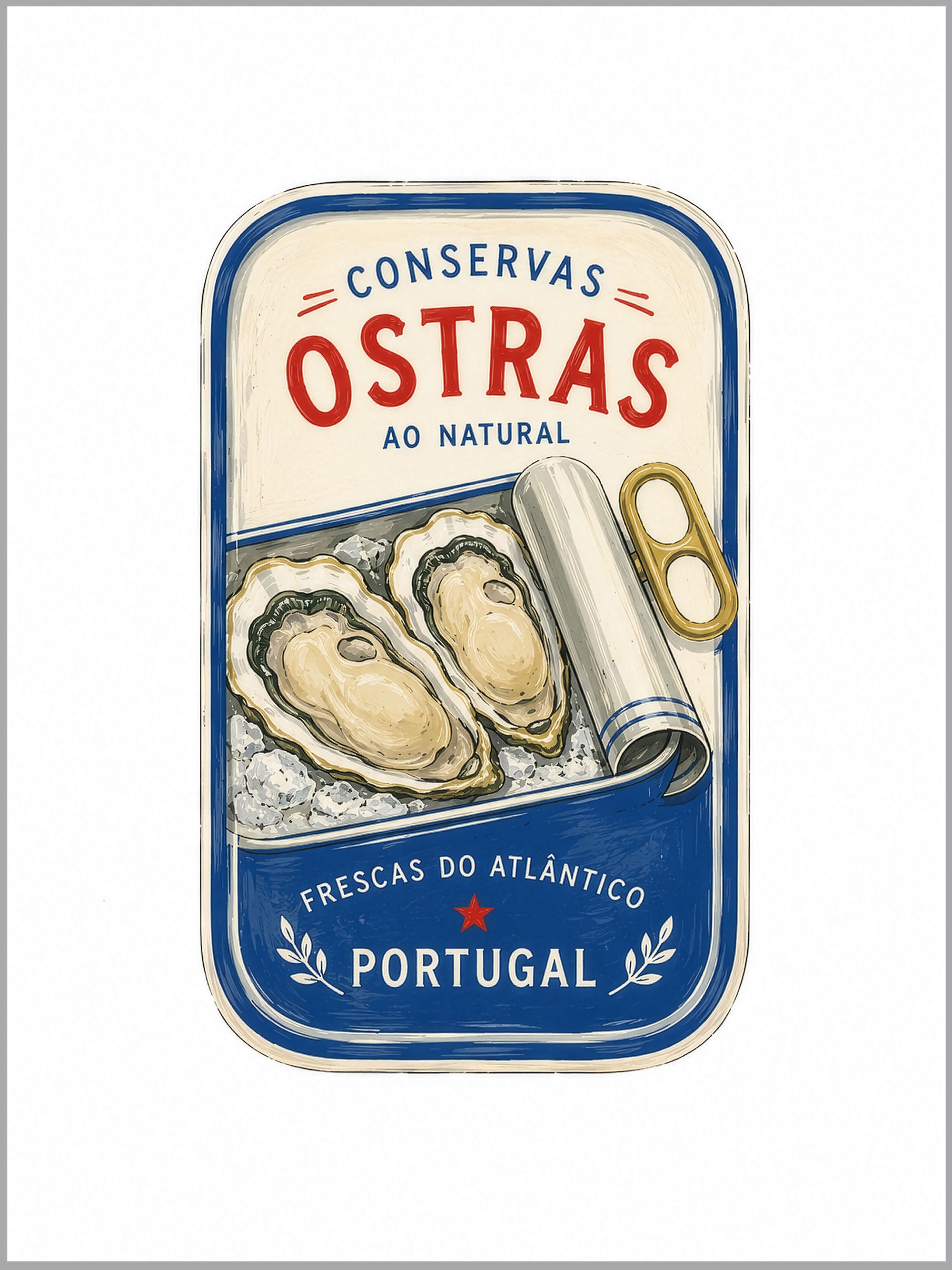 Portuguese Oyster Tin Print