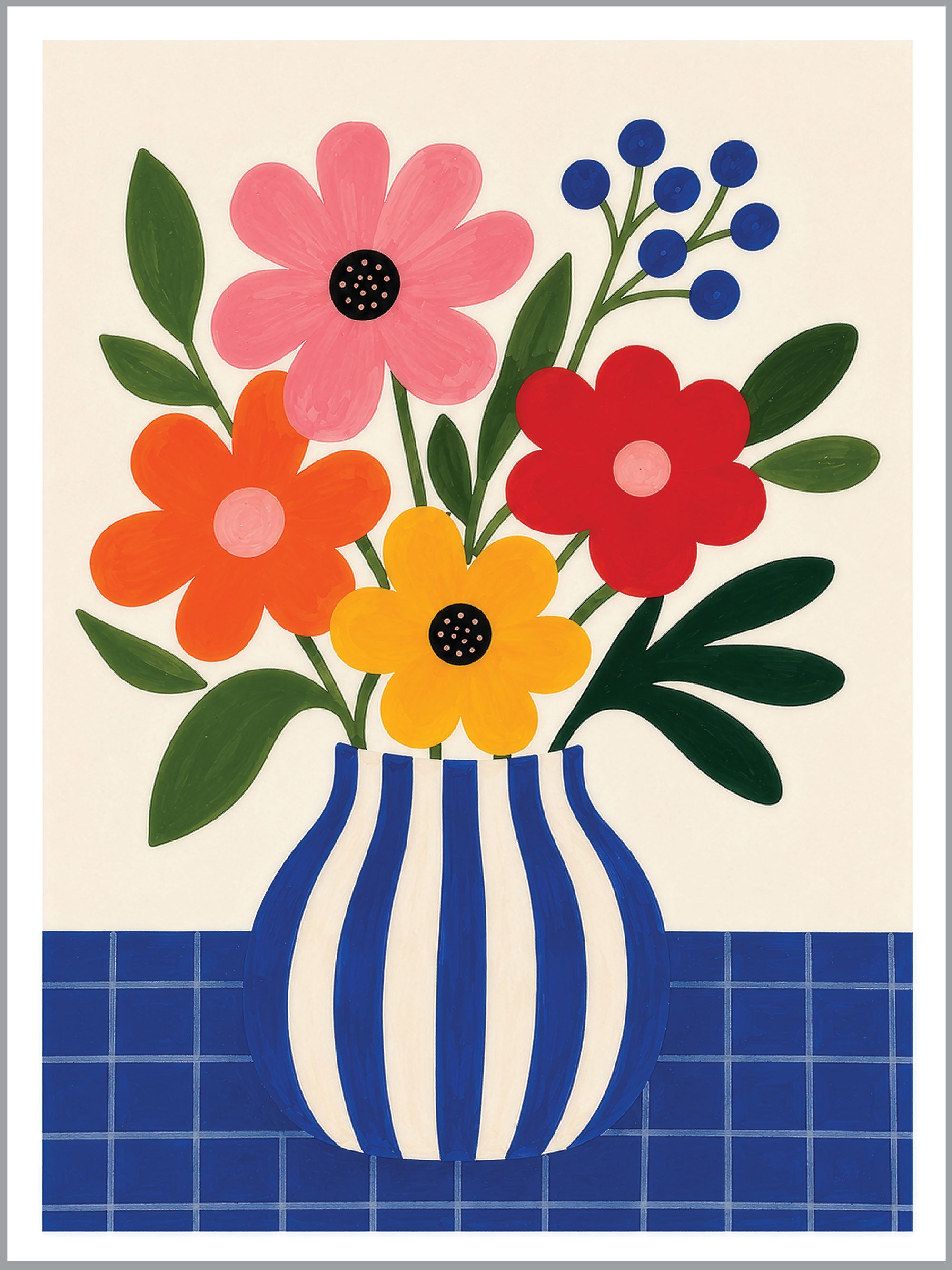 Colourful Floral Vase Print