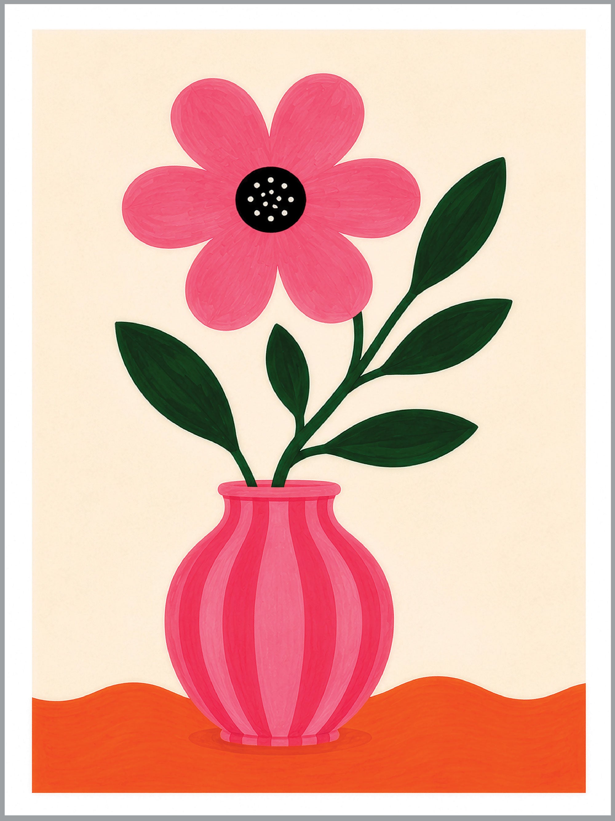 Pink Flower Vase Print