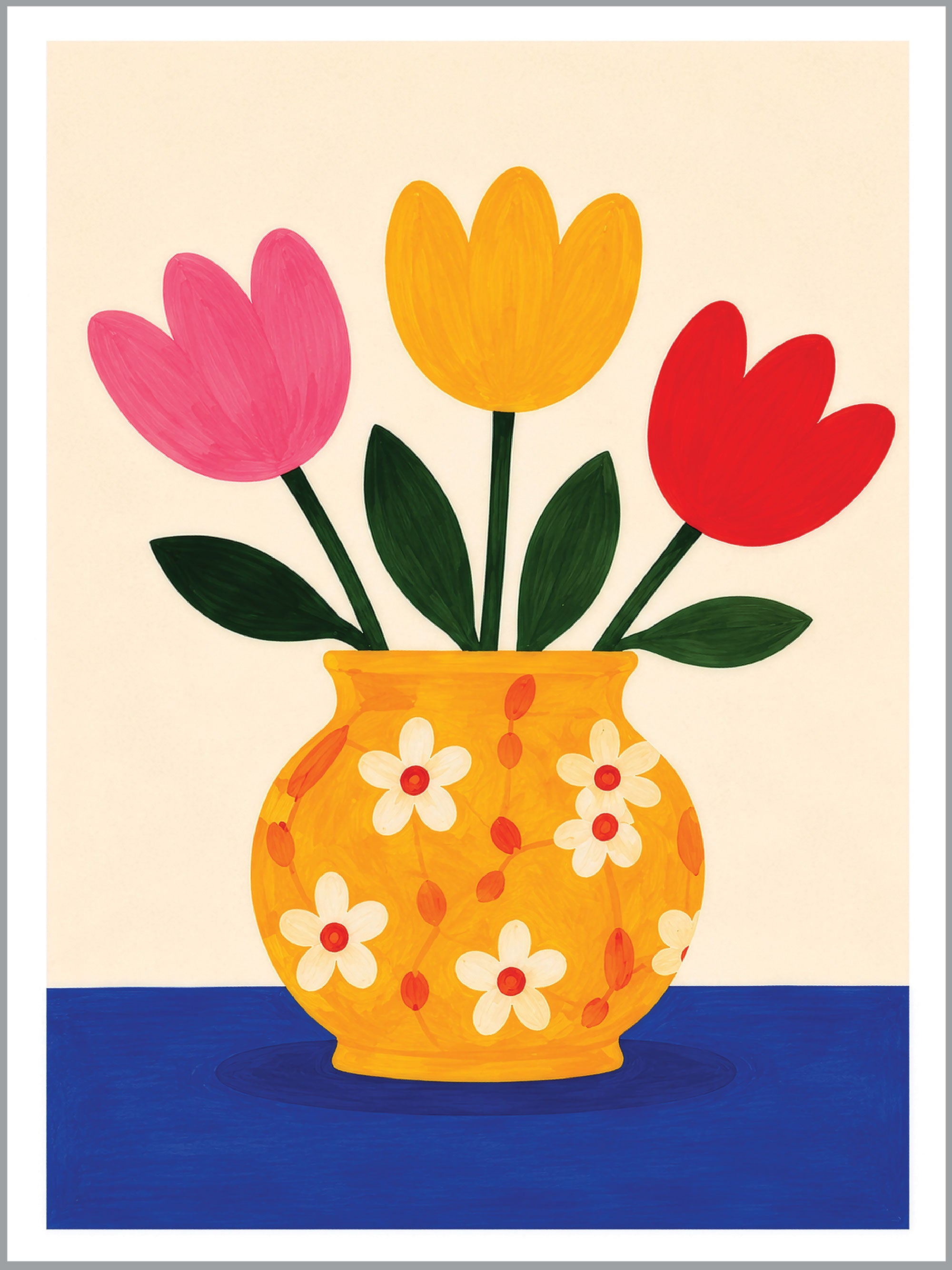 Yellow Floral Vase Print