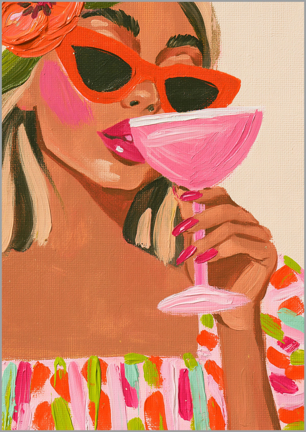 Cocktail Girl Bar Print