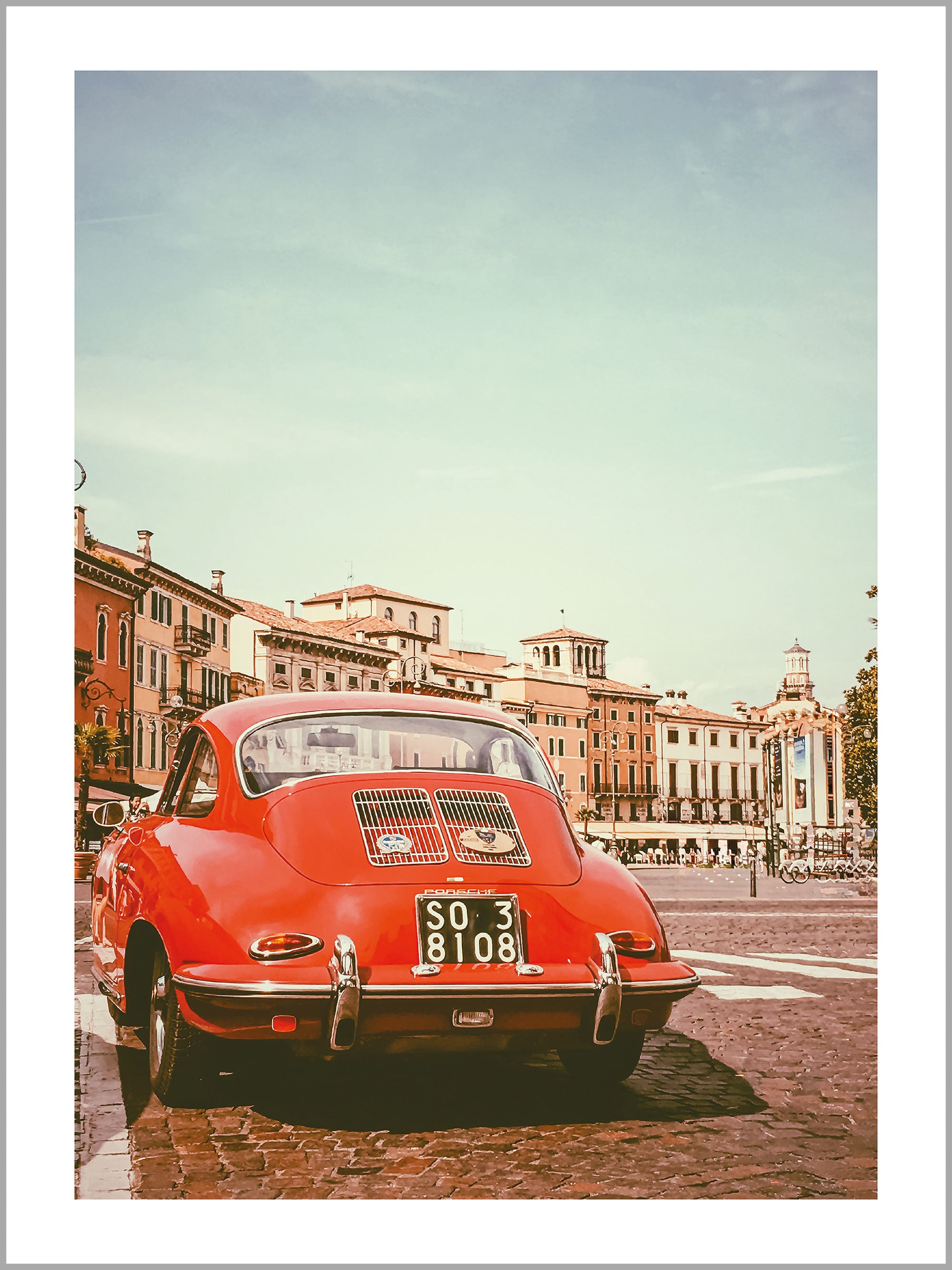 Red Vintage Car Italy Print