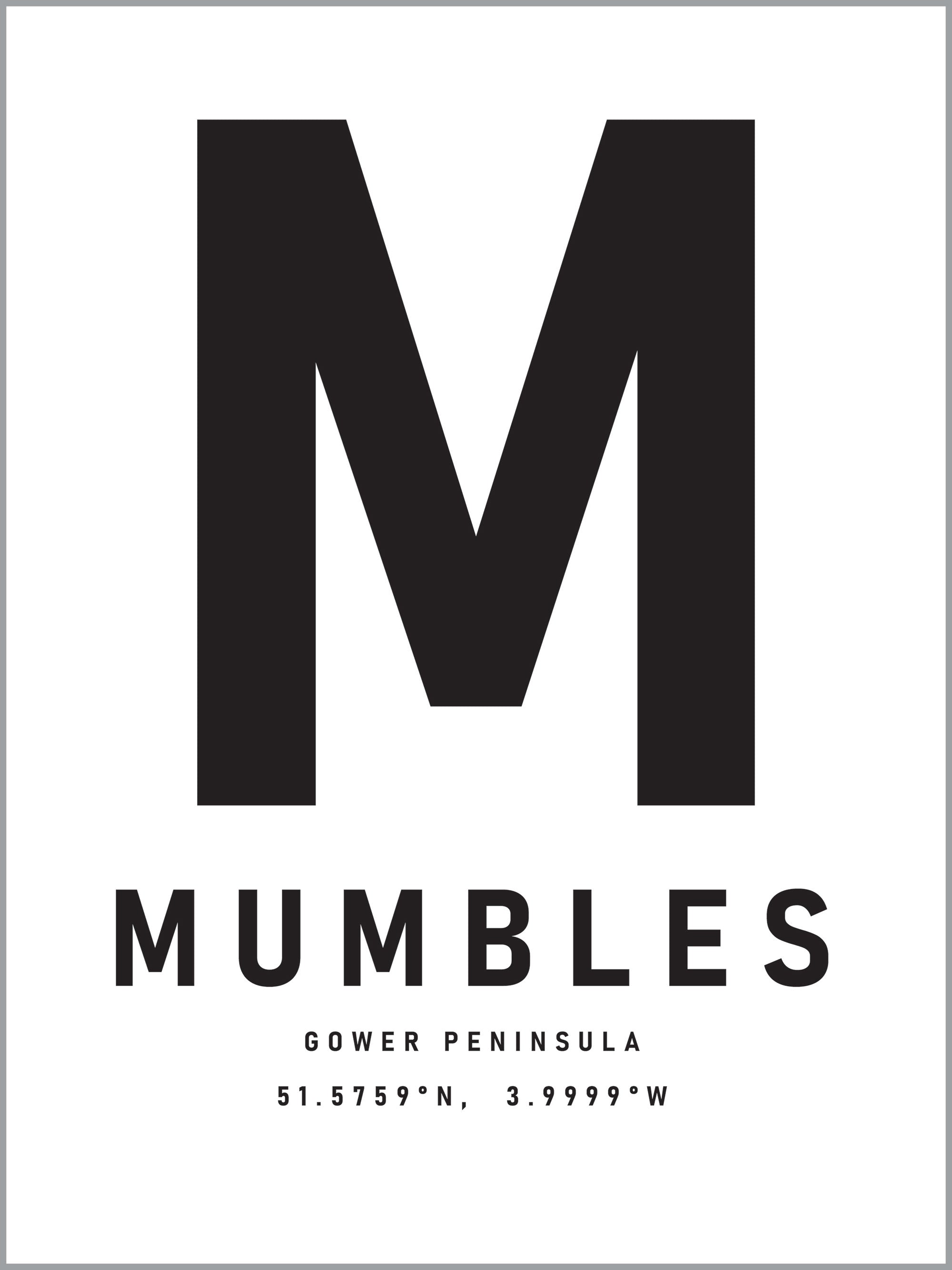 Mumbles Typography Travel Print