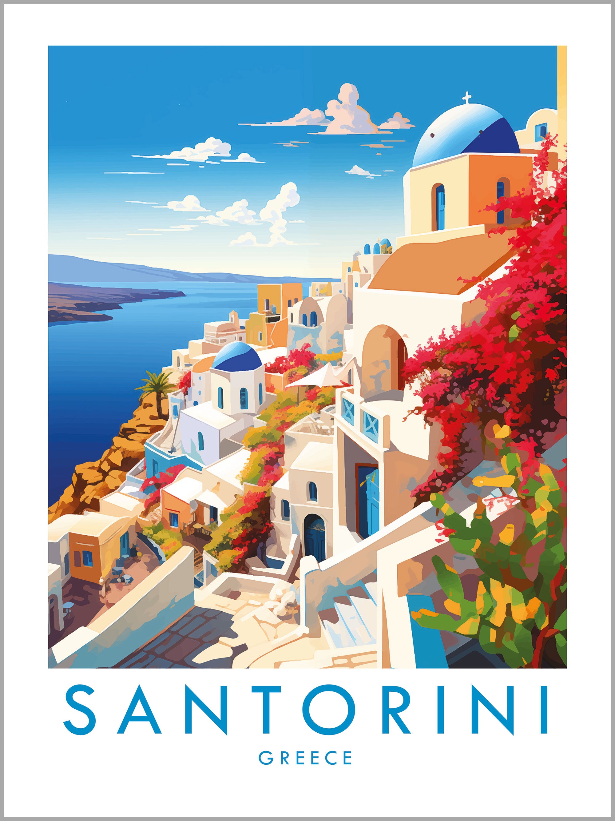 Santorini Travel Print