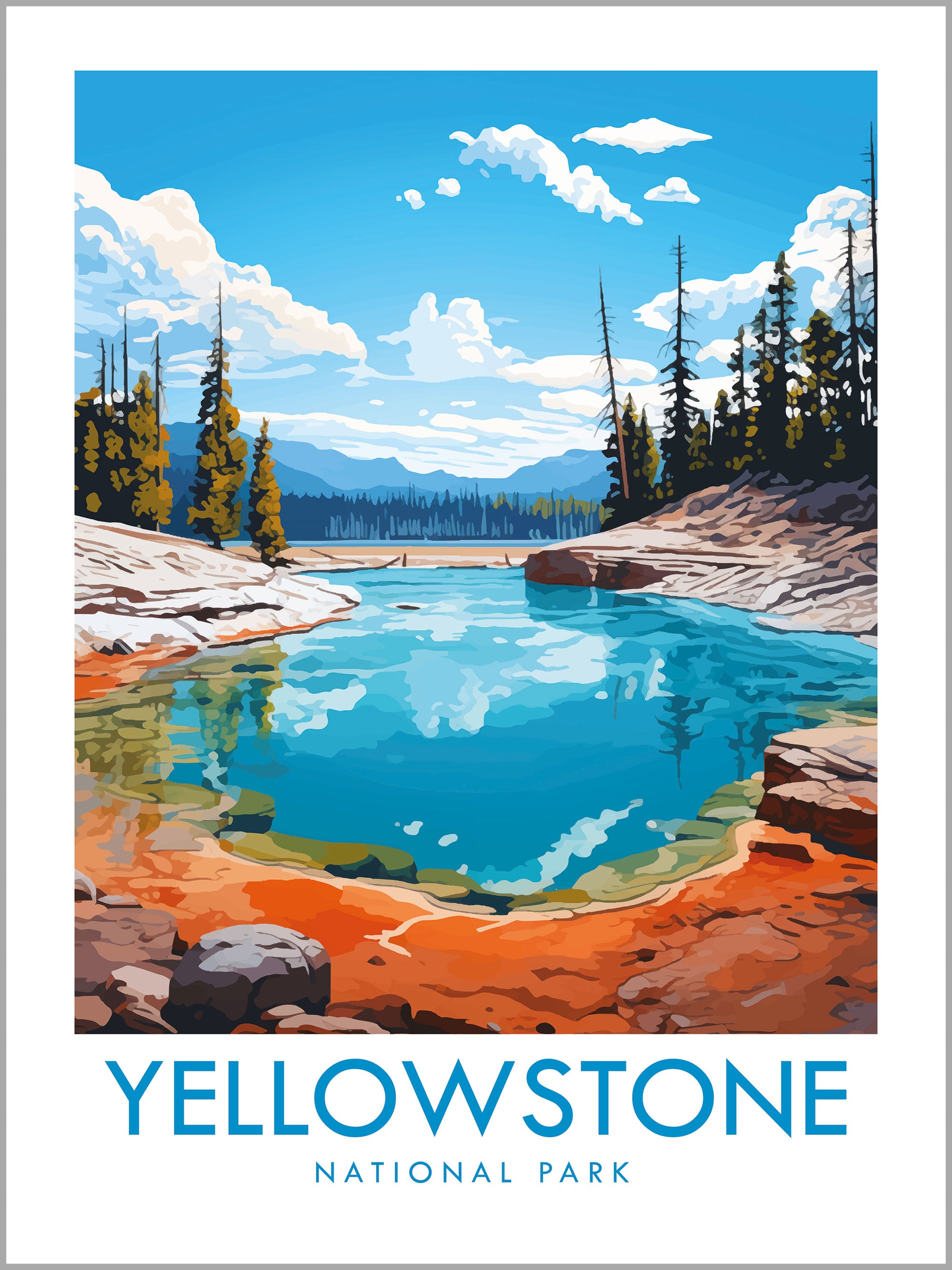 Yellowstone National Park Travel Print