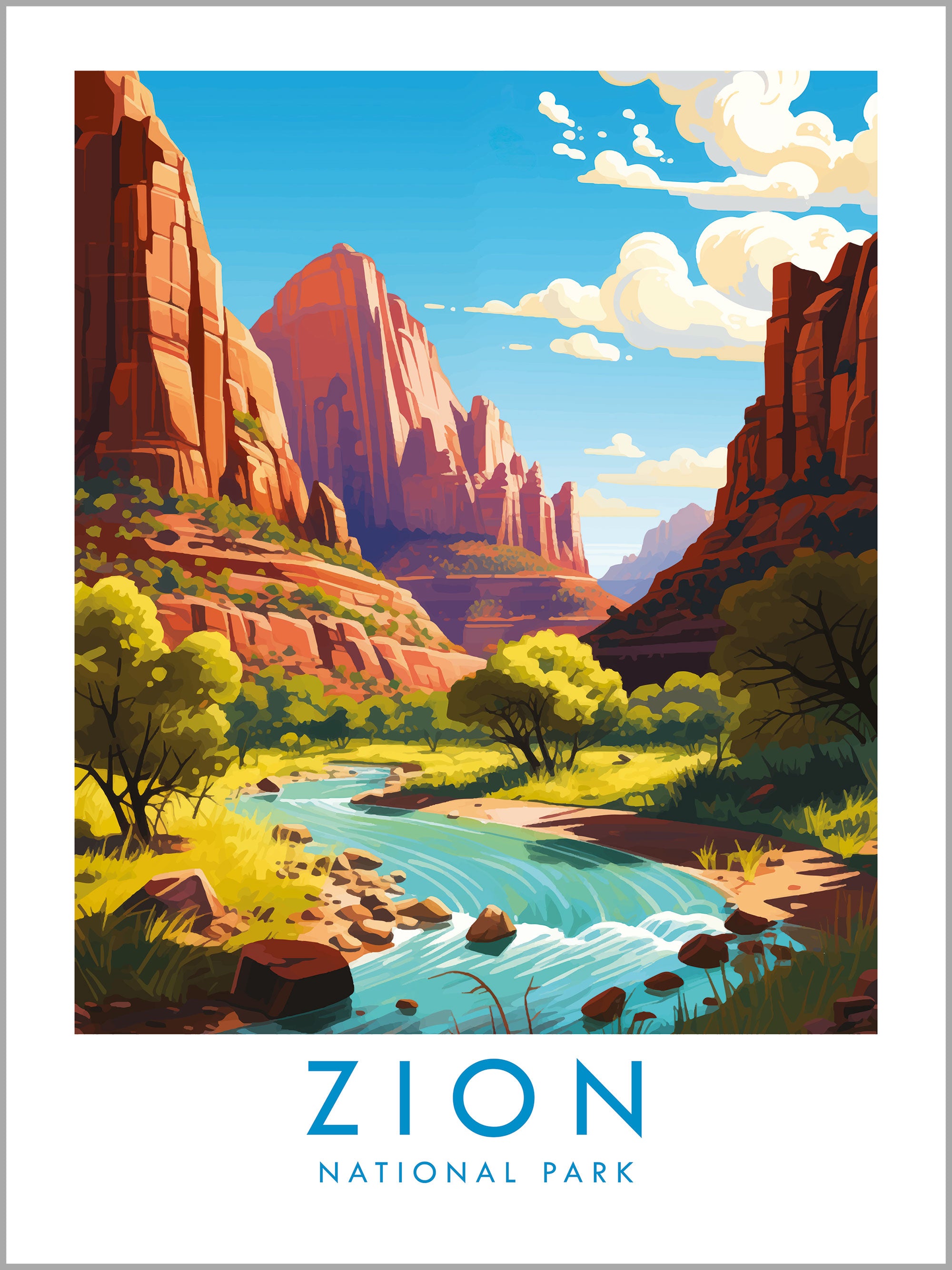Zion National Park Travel Print