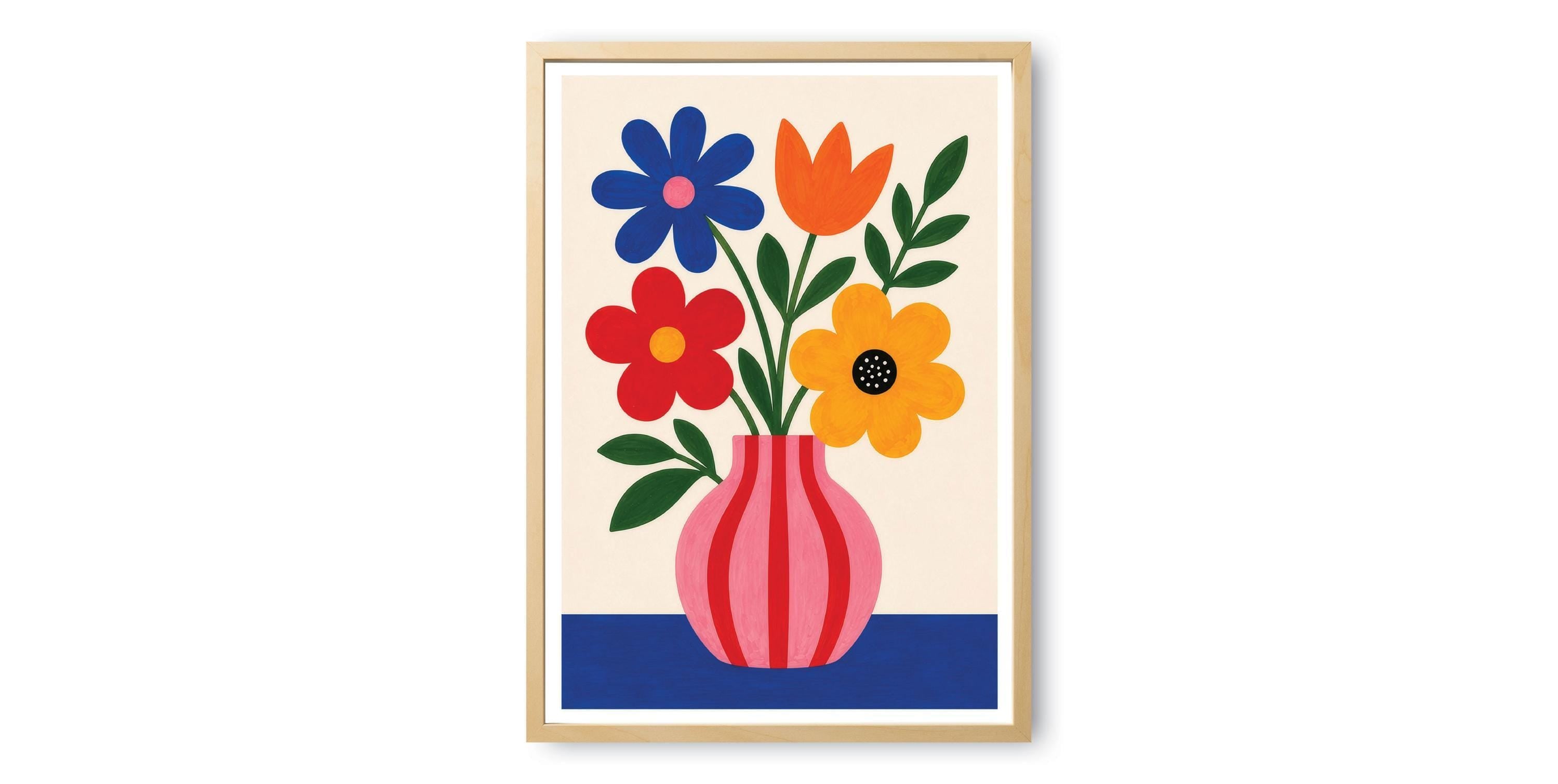 Pink Vase Floral Print
