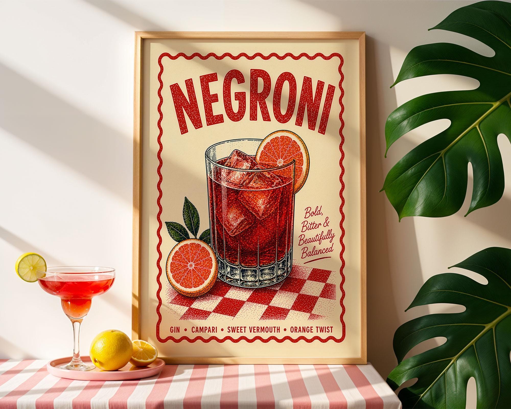 Negroni Cocktail Print