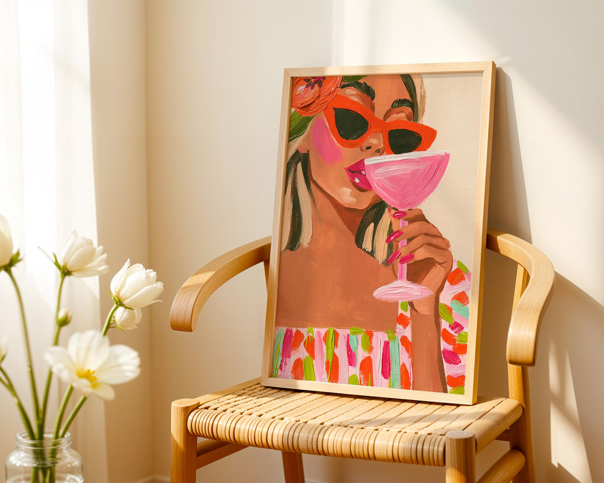 Cocktail Girl Bar Print