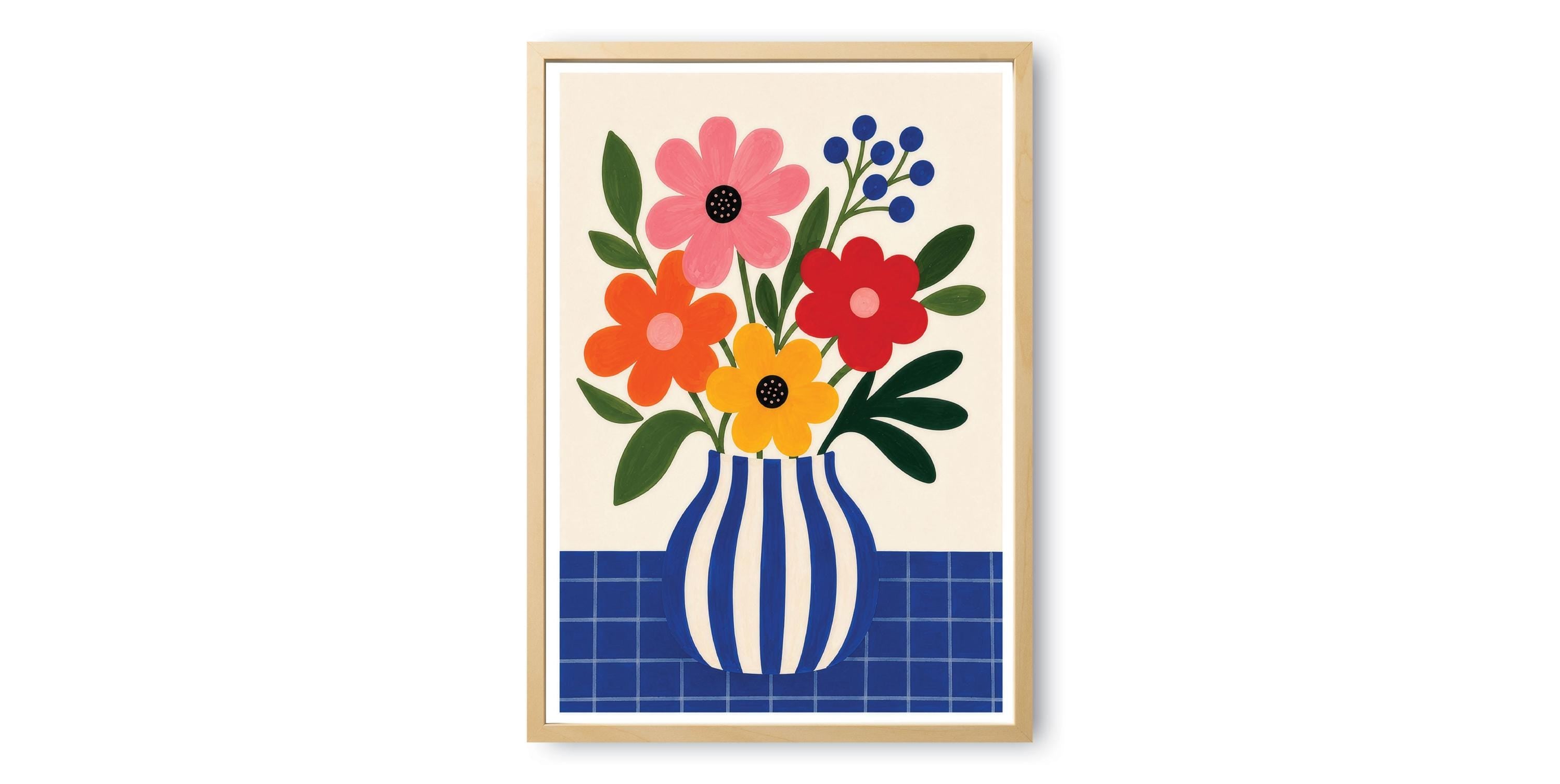 Colourful Floral Vase Print