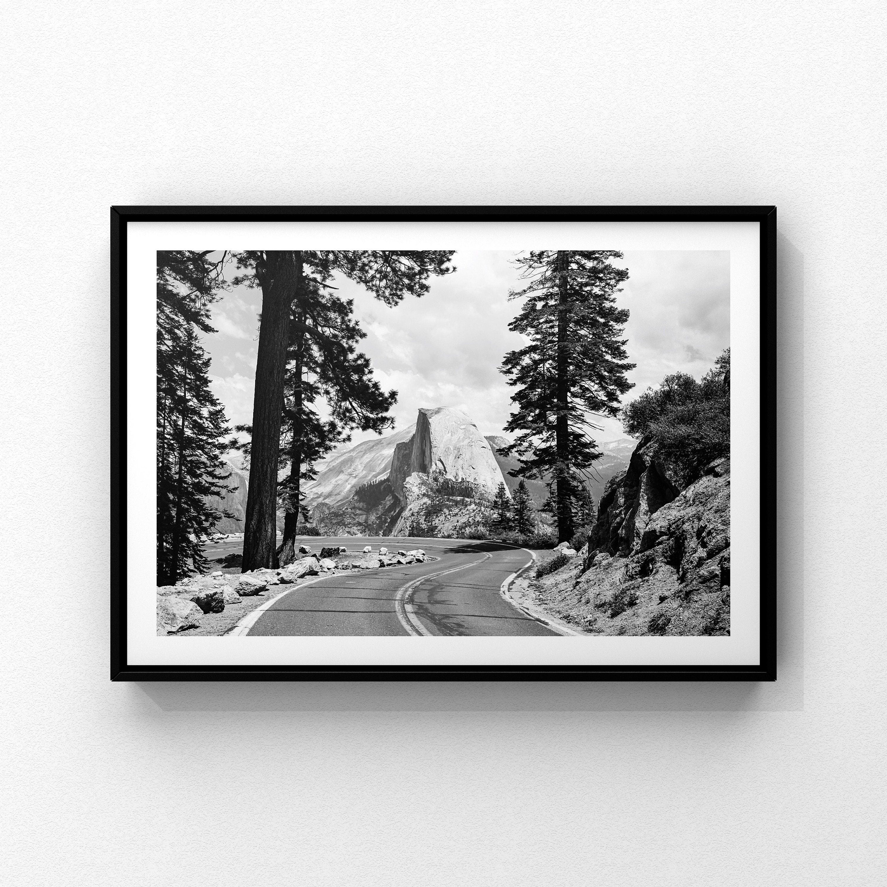 Yosemite Print, Black and White California Prints, Fine Wall Art, B&W Travel Photography, Travel Poster Print, home decor,