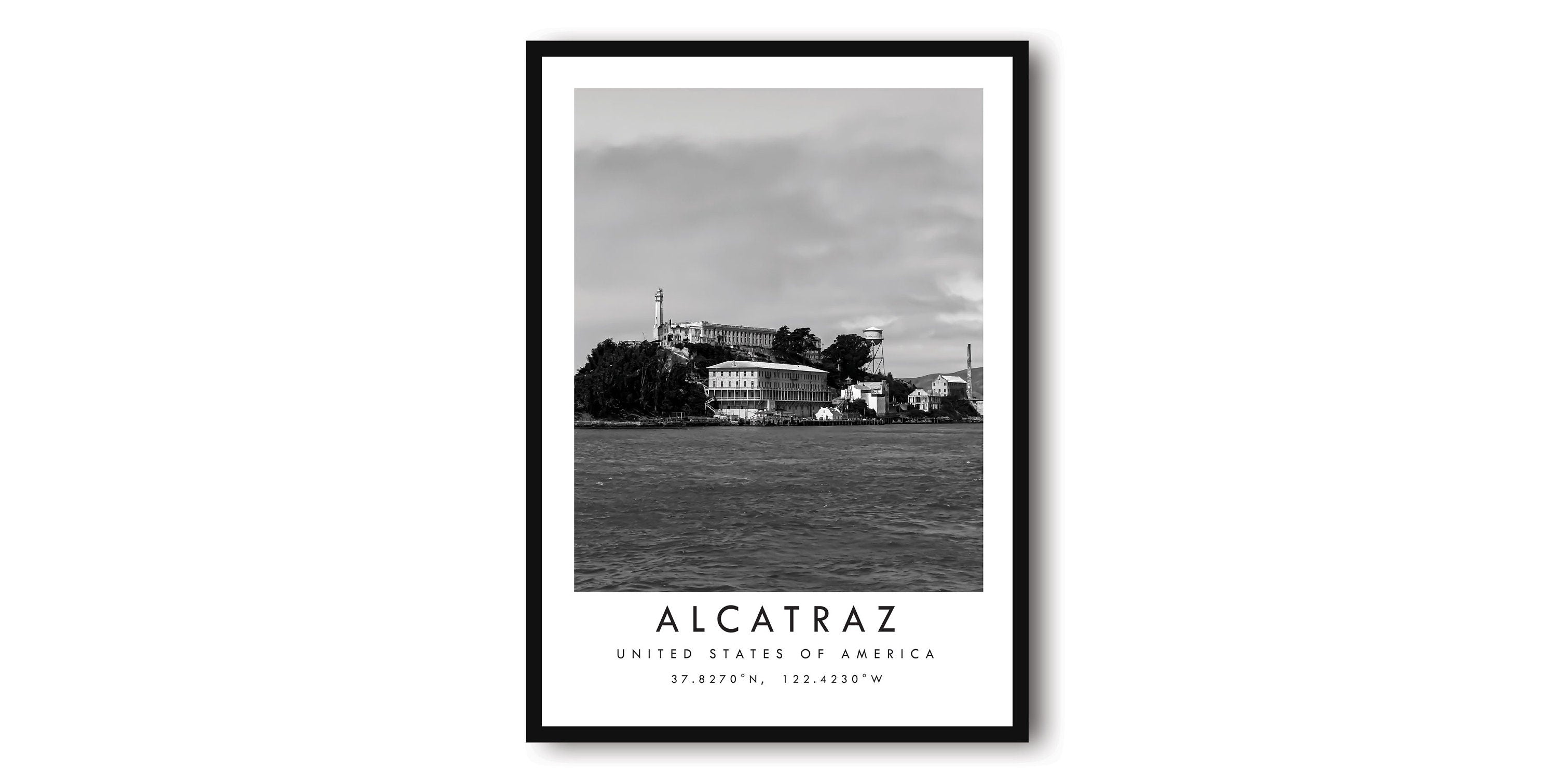 Alcatraz Travel Print, San Francisco Poster, Unique Wallart Decor, Black and White Home Decor, Popular Print A1/A2/A3/A4/A5