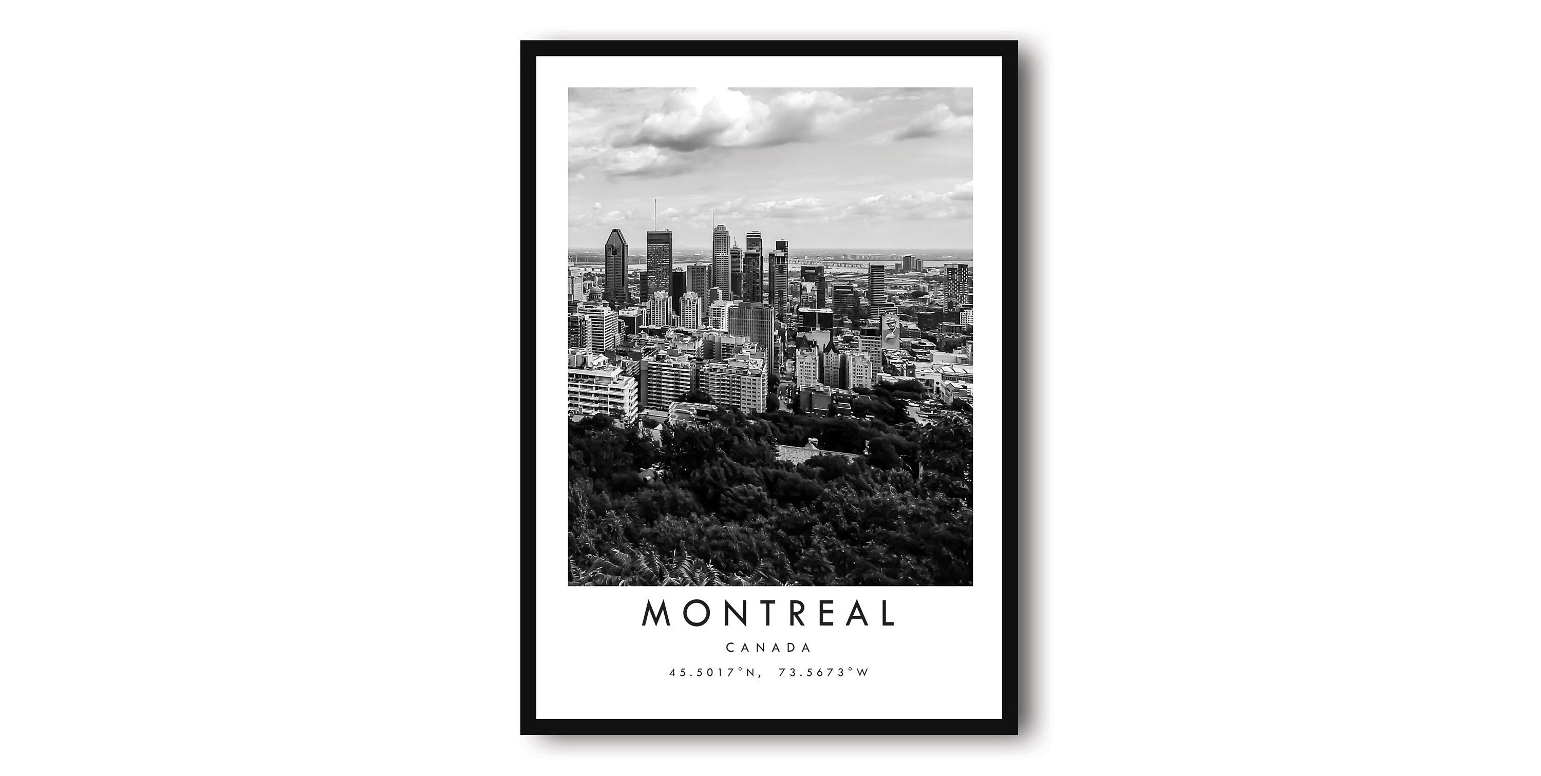 Montreal Travel Print, Black and White Travel Print, Canada Print, Minimalist Travel Posters, Popular Print, Popular Gift, A1/A2/A3/A4/A5