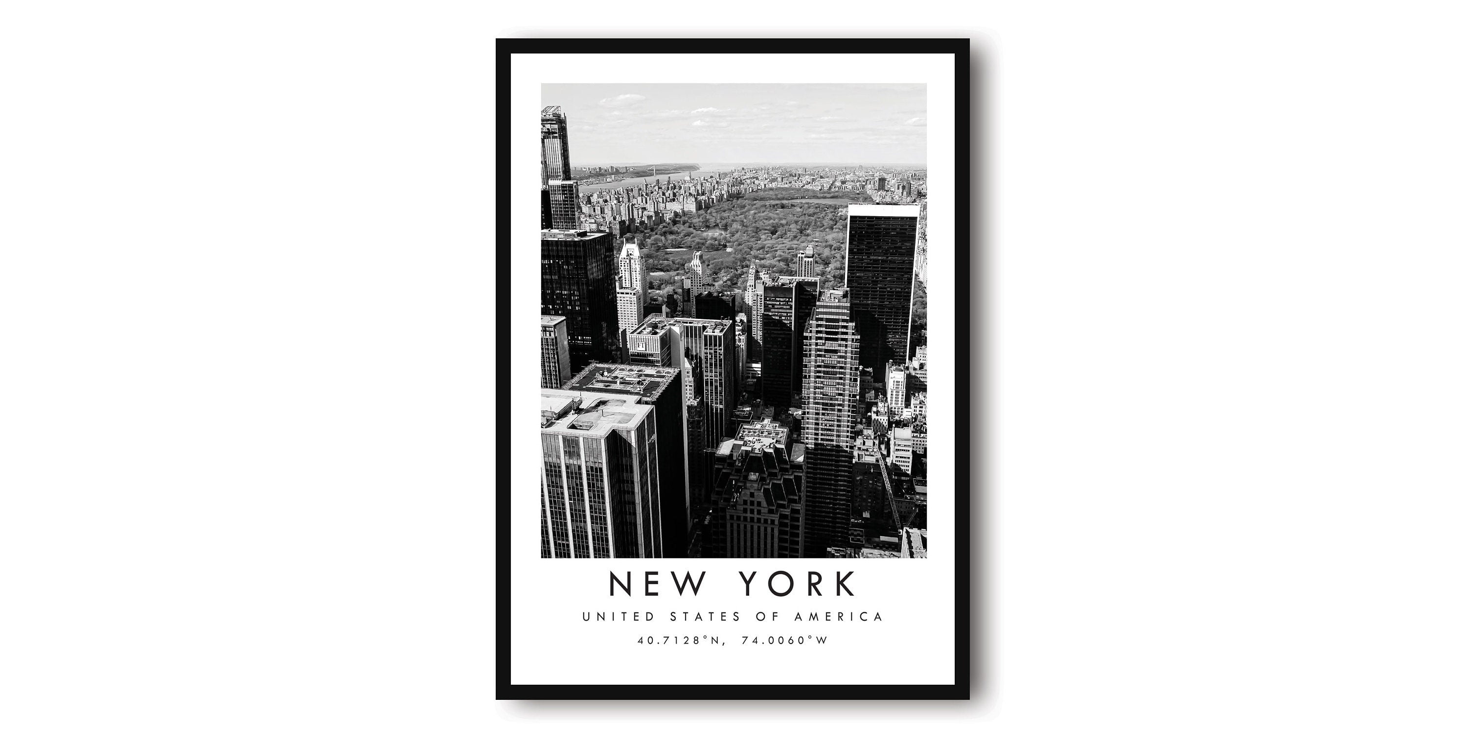 New York Travel Print, New York Poster Print, New York Wall Art Minimalist, New York Map Print, Prints of New York, Central Park