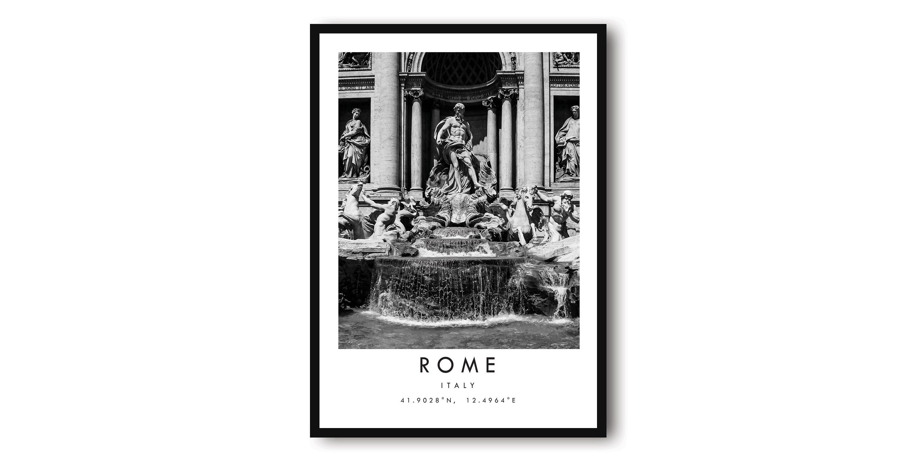 Rome Travel Print, Rome Poster Print, Rome Wall Art Minimalist, Trevi Fountain Print, Photography Prints of Rome Italy A1/A2/A3/A4/A5