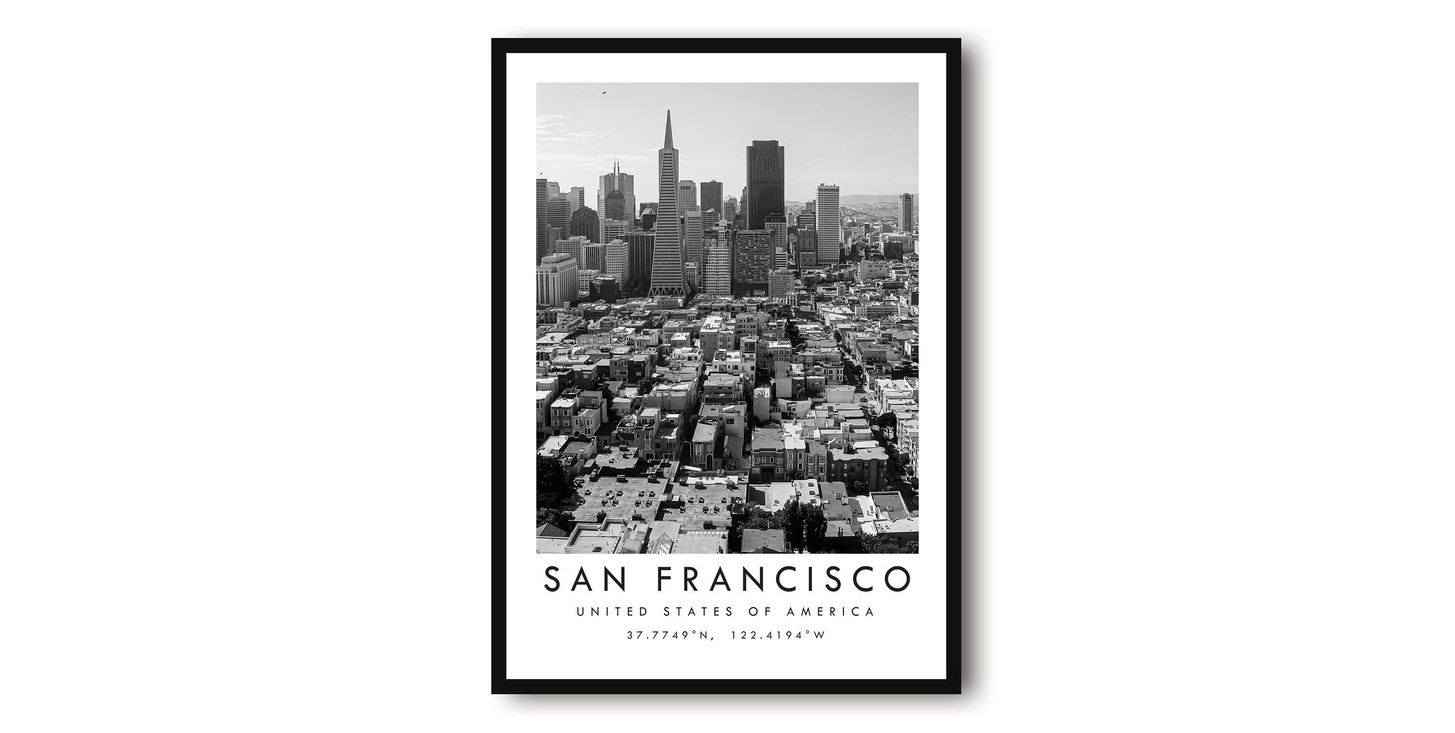 San Francisco Travel Print, San Francisco Poster, Unique Wallart Decor, Black and White Home Decor, Cali Popular Print A1/A2/A3/A4/A5