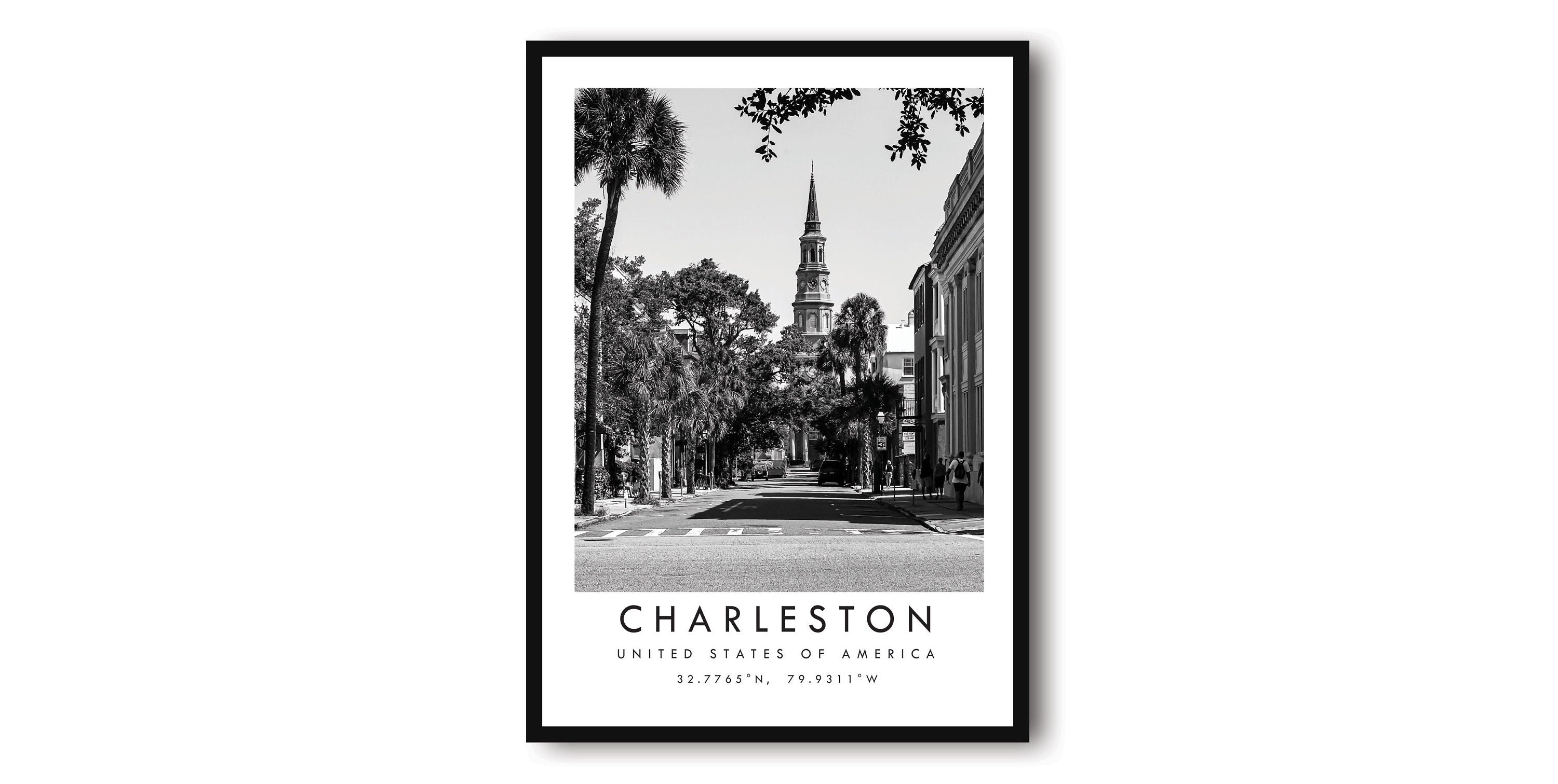 Charleston Travel Print, Charleston Poster Print, Charleston Wall Art Minimalist, Charleston Map Print, Prints of Charleston A1/A2/A3/A4/A5
