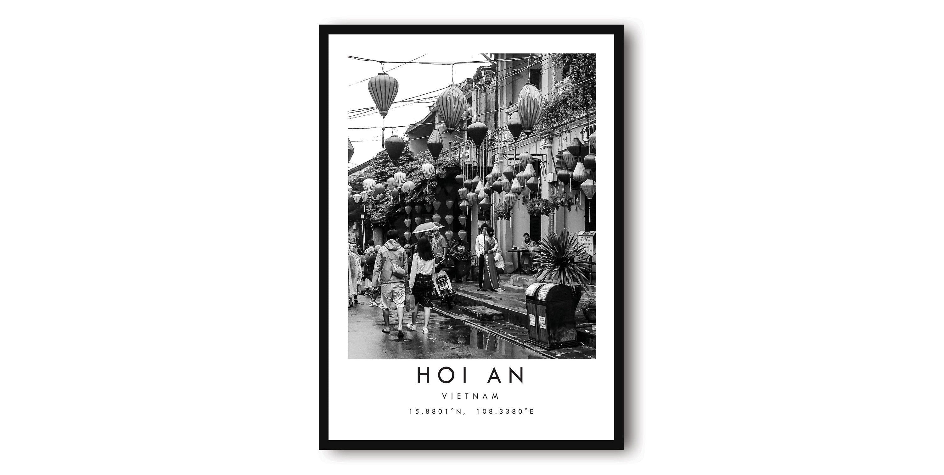 Hoi An Travel Print, Black and White Travel Print, Hoi An Vietnam Print, Minimalist Travel Posters,Art Popular Print, Popular Gift
