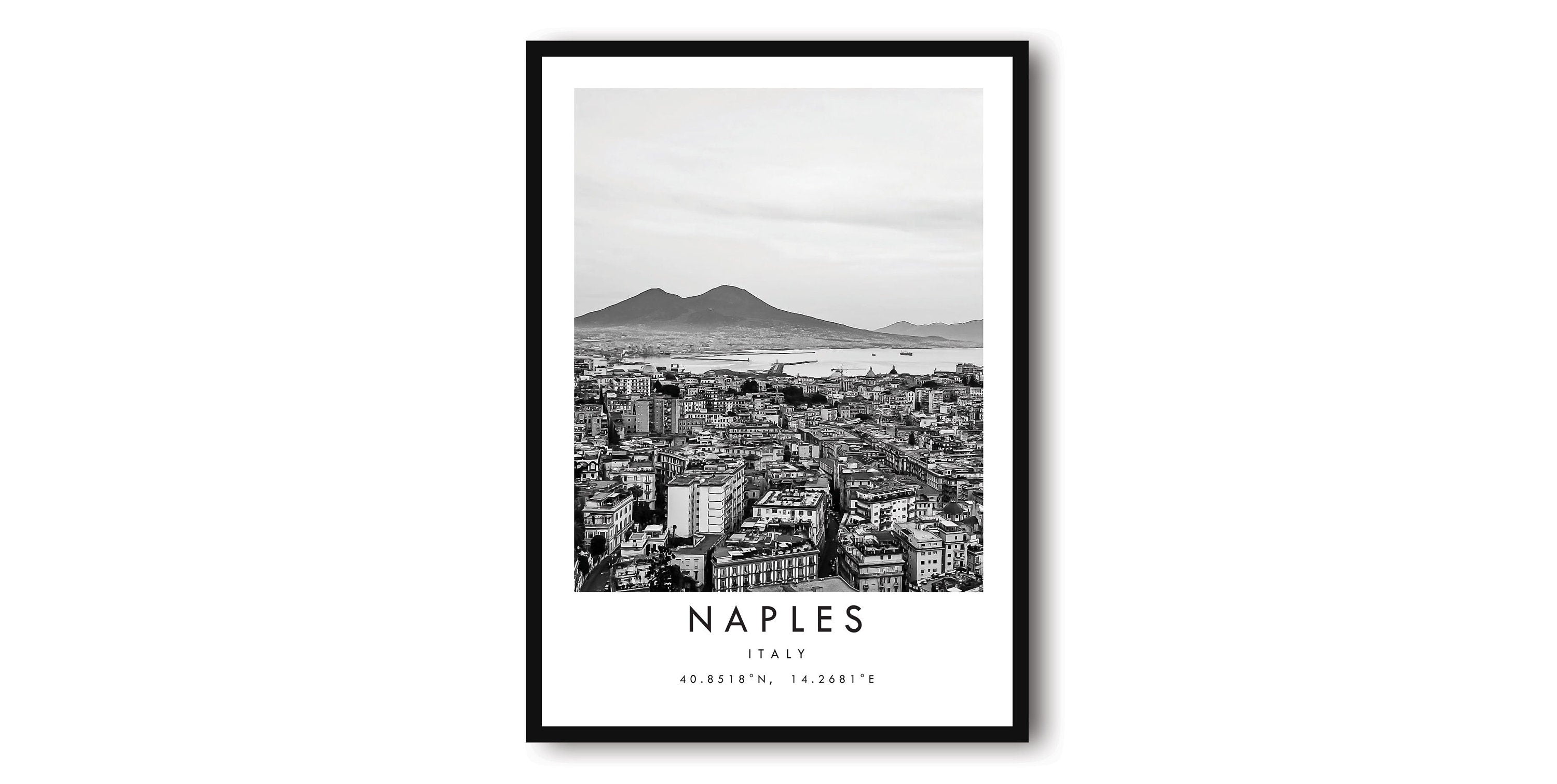 Naples Travel Print, Naples Poster, Unique Wallart Decor, Black and White Home Decor, Italy Naples Popular Print A1/A2/A3/A4/A5