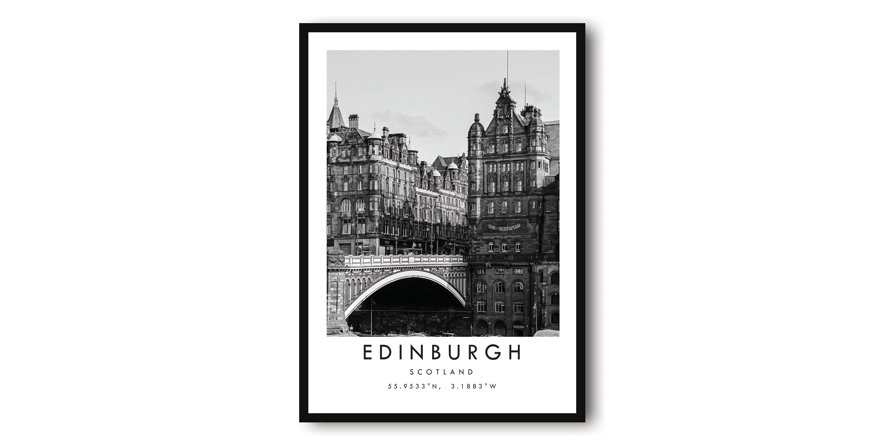 Edinburgh Travel Print, Edinburgh Poster, Unique Wallart Decor, Black and White Home Decor, Edinburgh Popular Print A1/A2/A3/A4/A5