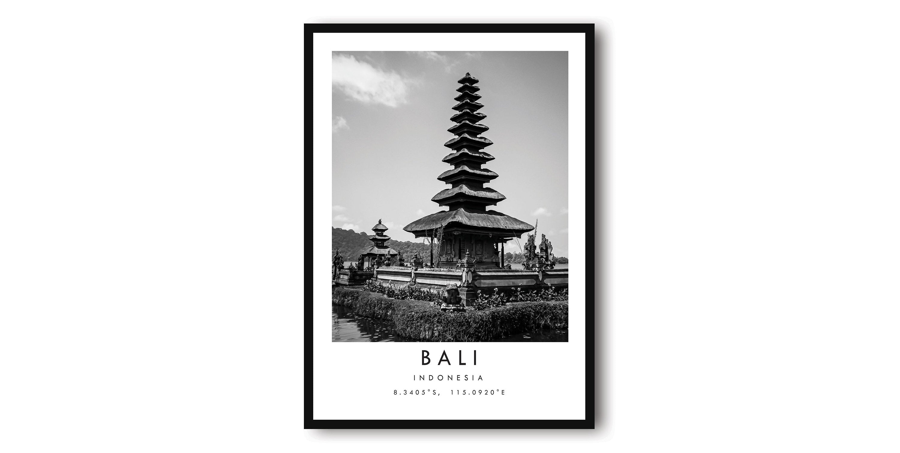 Bali Travel Print, Black and White Travel Print, Bali Thailand Print, Minimalist Travel Posters, Popular Print, Popular Gift