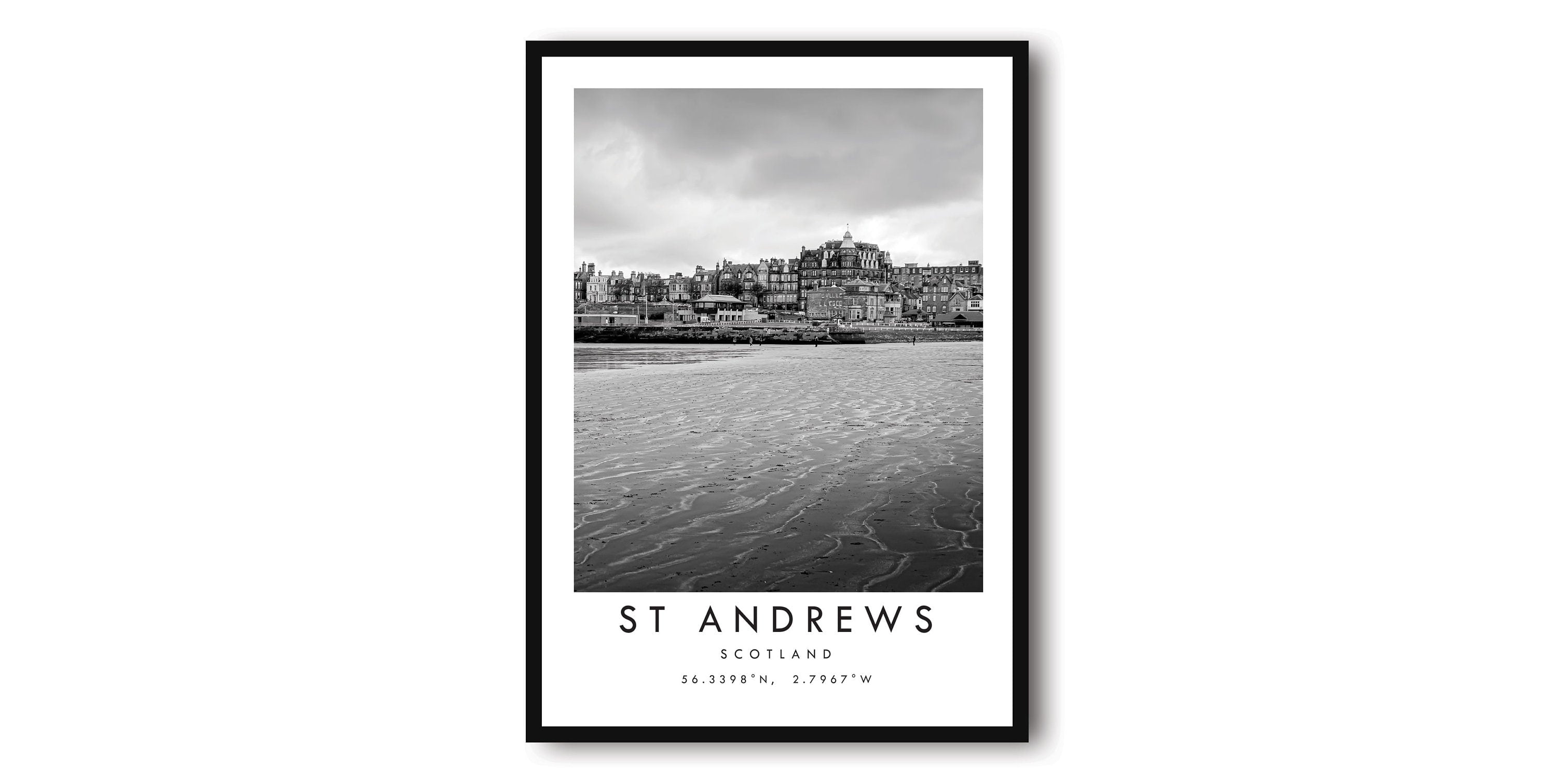St Andrews Travel Print, St Andrews Poster, Unique Wallart Decor, Black and White Home Decor, St Andrews Minimalist Wallart A1/A2/A3/A4/A5